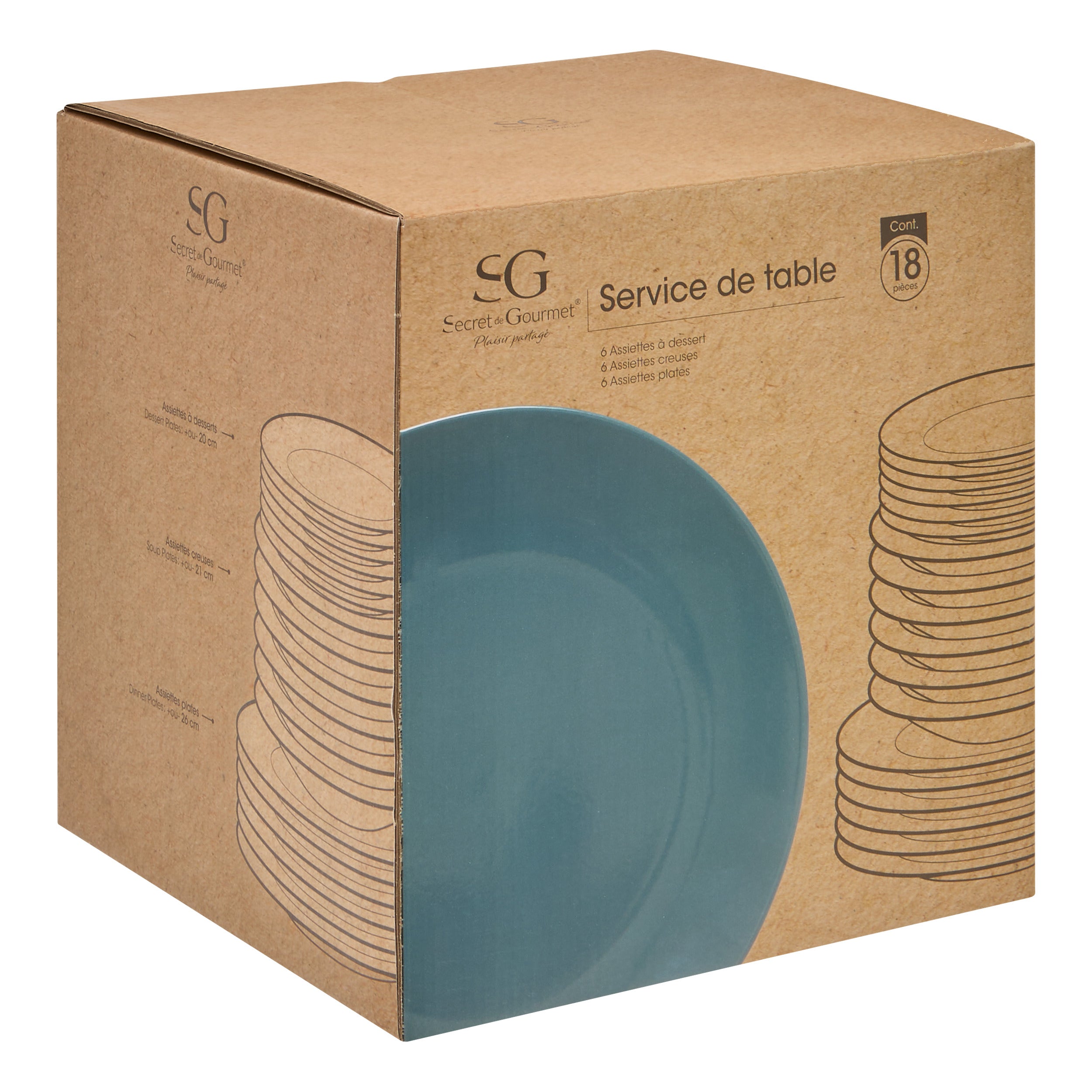 Tacam, 18 piese set colorama albastru - Secret de Gourmet
