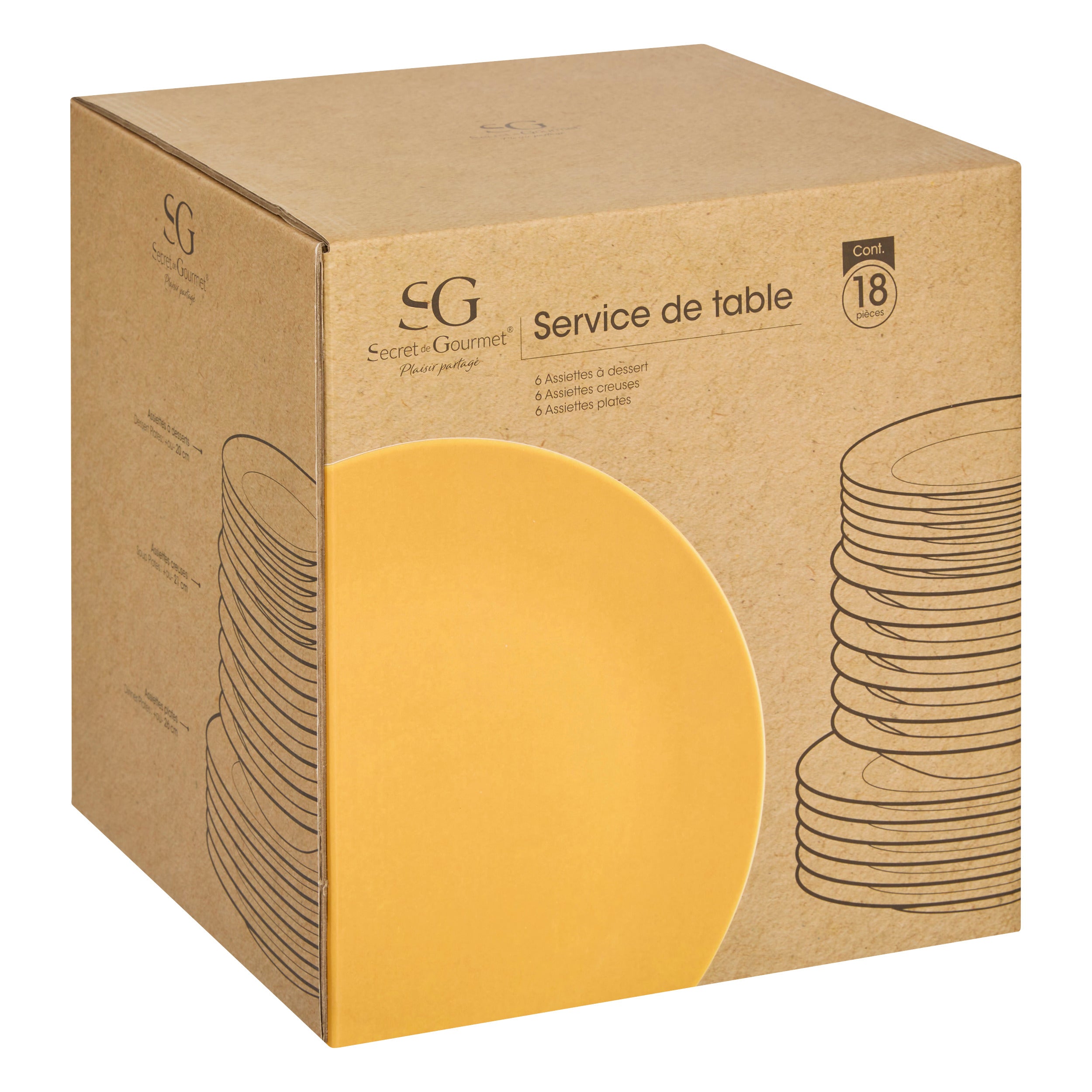 Tacam, 18 piese set colorama galben - Secret de Gourmet