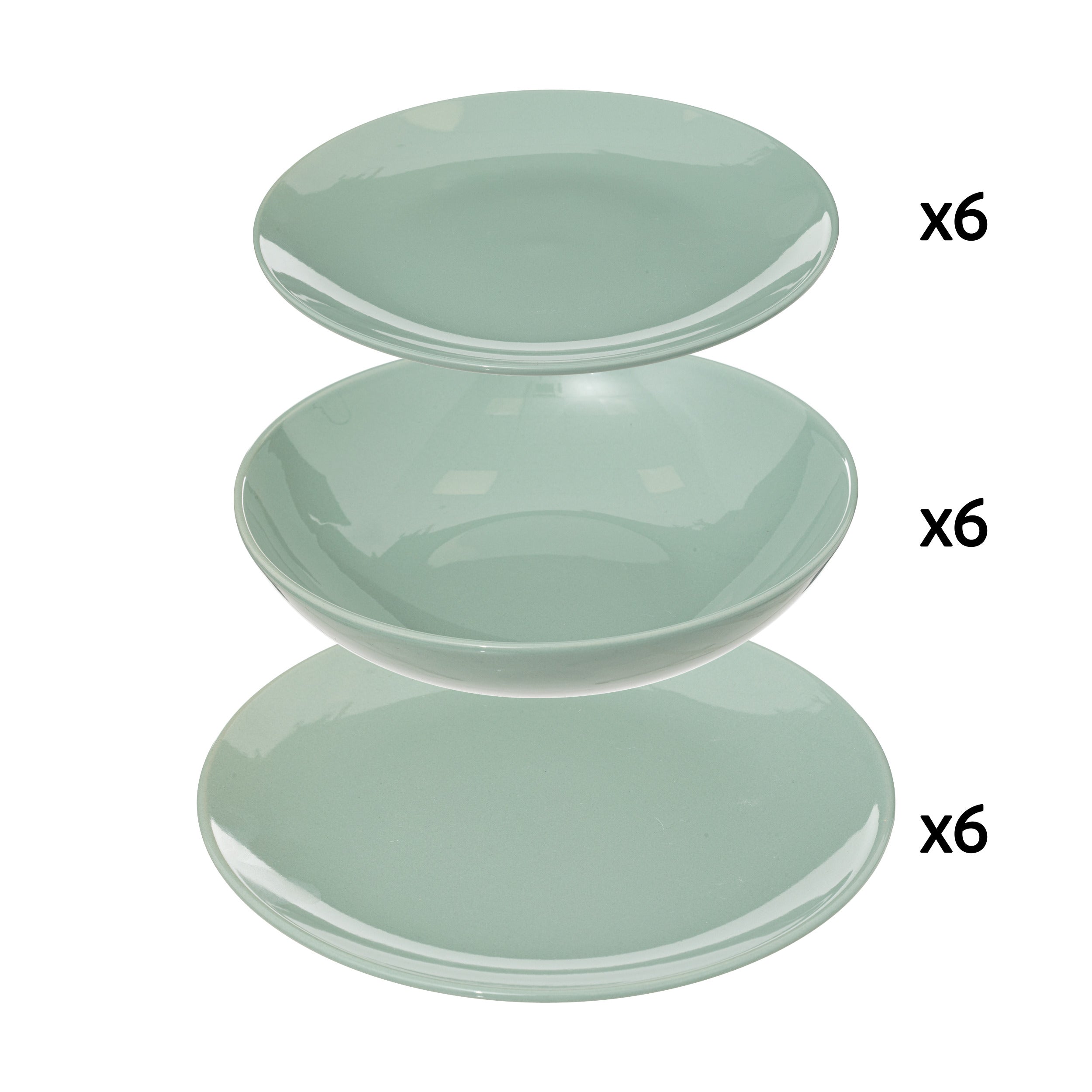 Tacam, serviciu 18 piese colorama menta - Secret de Gourmet