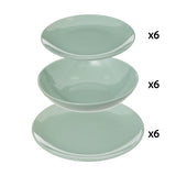 Tacam, serviciu 18 piese colorama menta - Secret de Gourmet