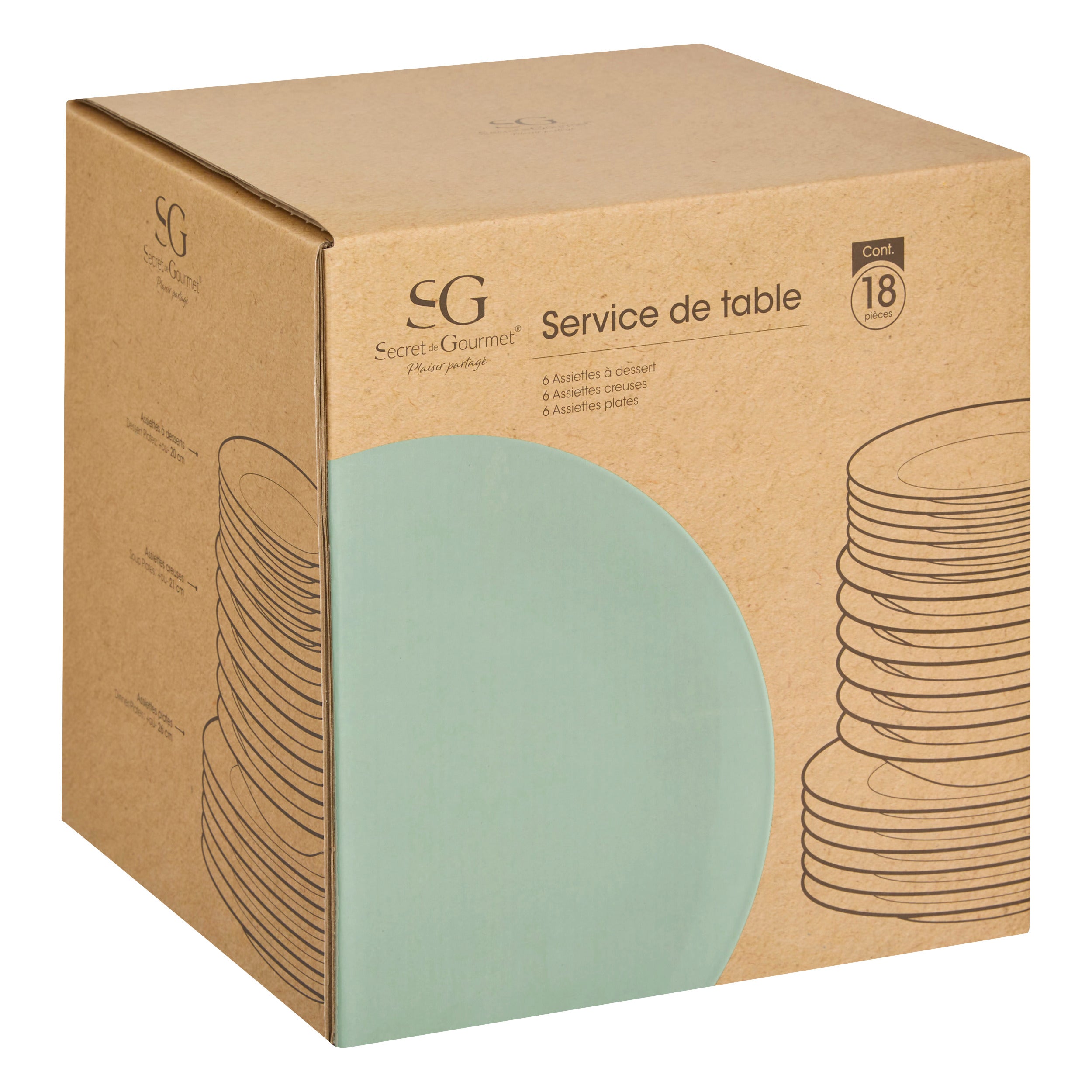 Tacam, serviciu 18 piese colorama menta - Secret de Gourmet
