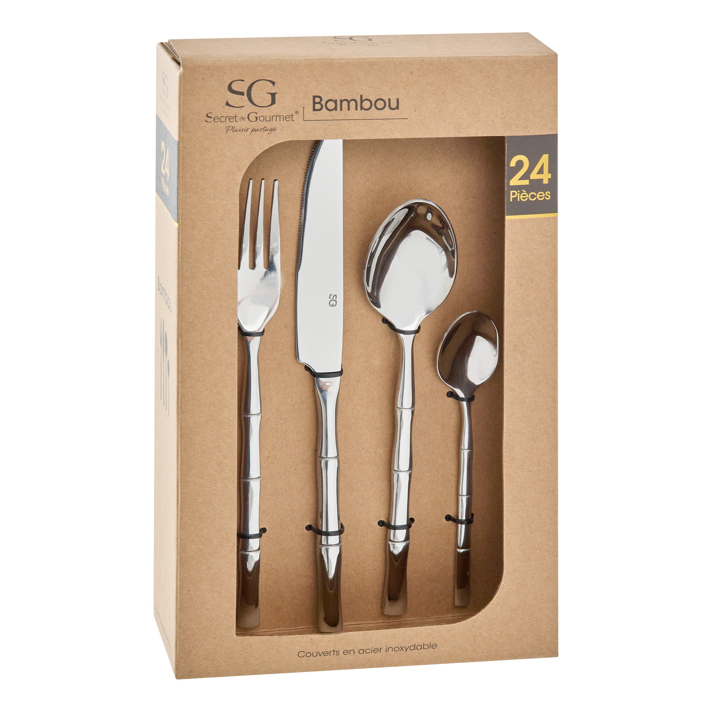 Set tacamuri 24 piese bambus - Secret de Gourmet