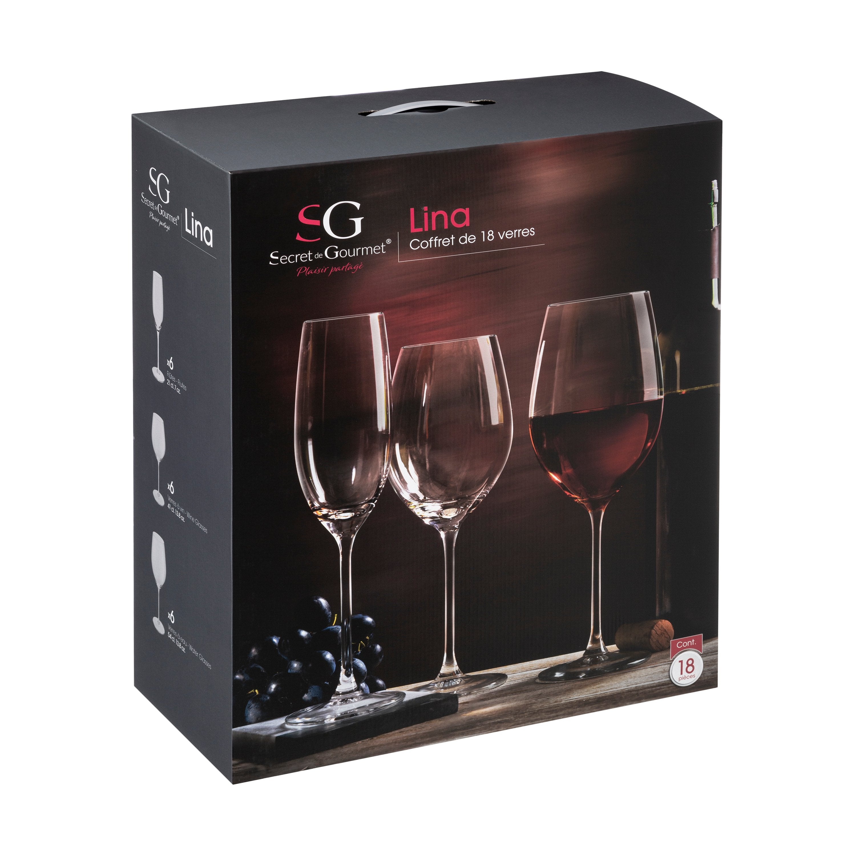 Set pahare lina 18 piese - Secret de Gourmet
