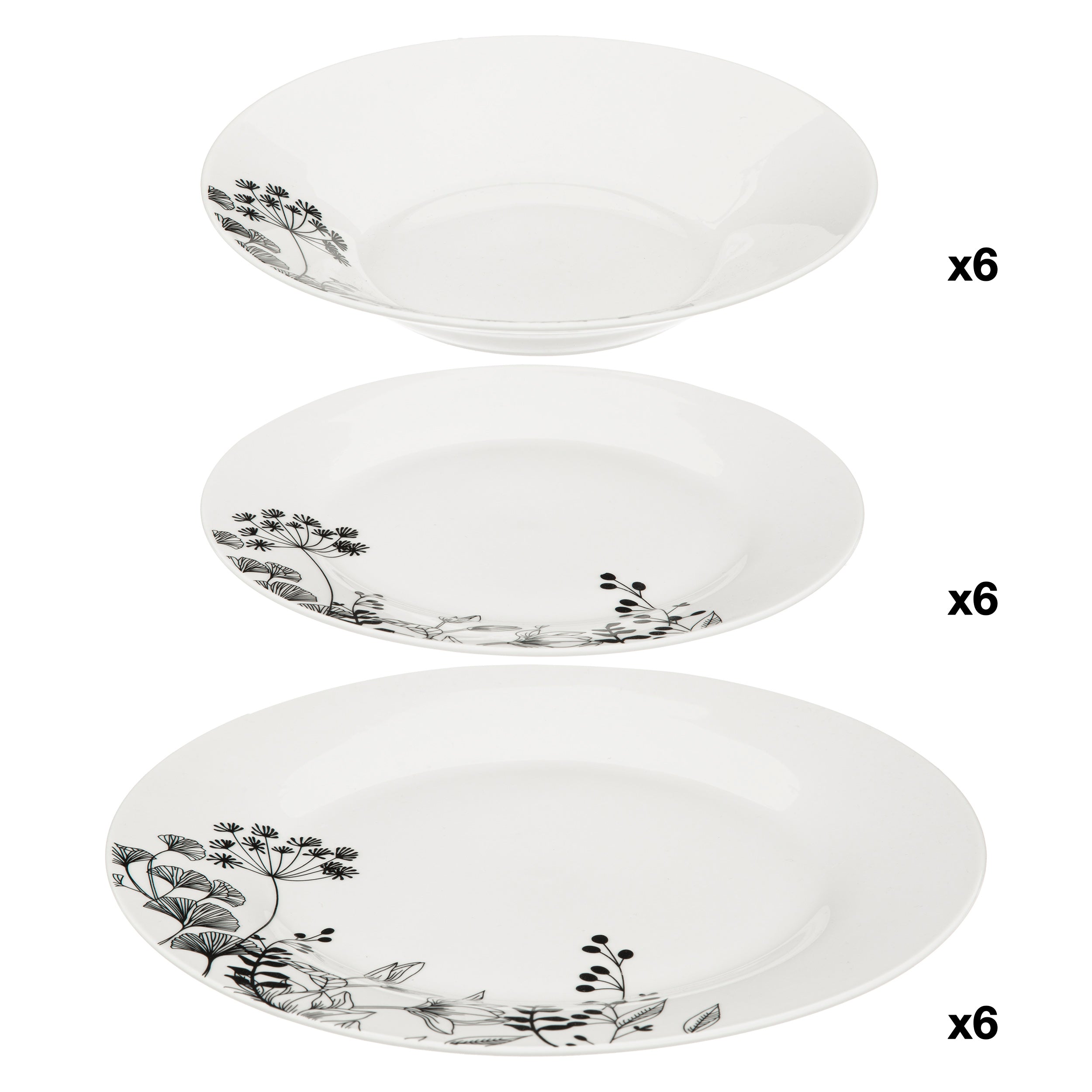 Set 18 piese floral alb - Secret de Gourmet