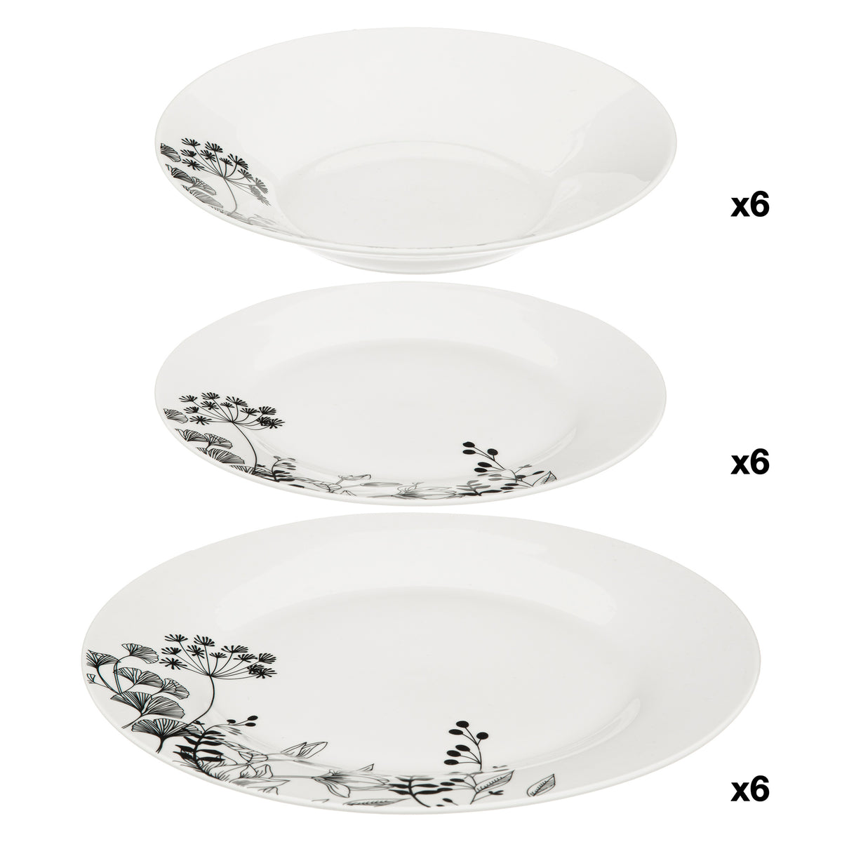 Set 18 piese floral alb - Secret de Gourmet