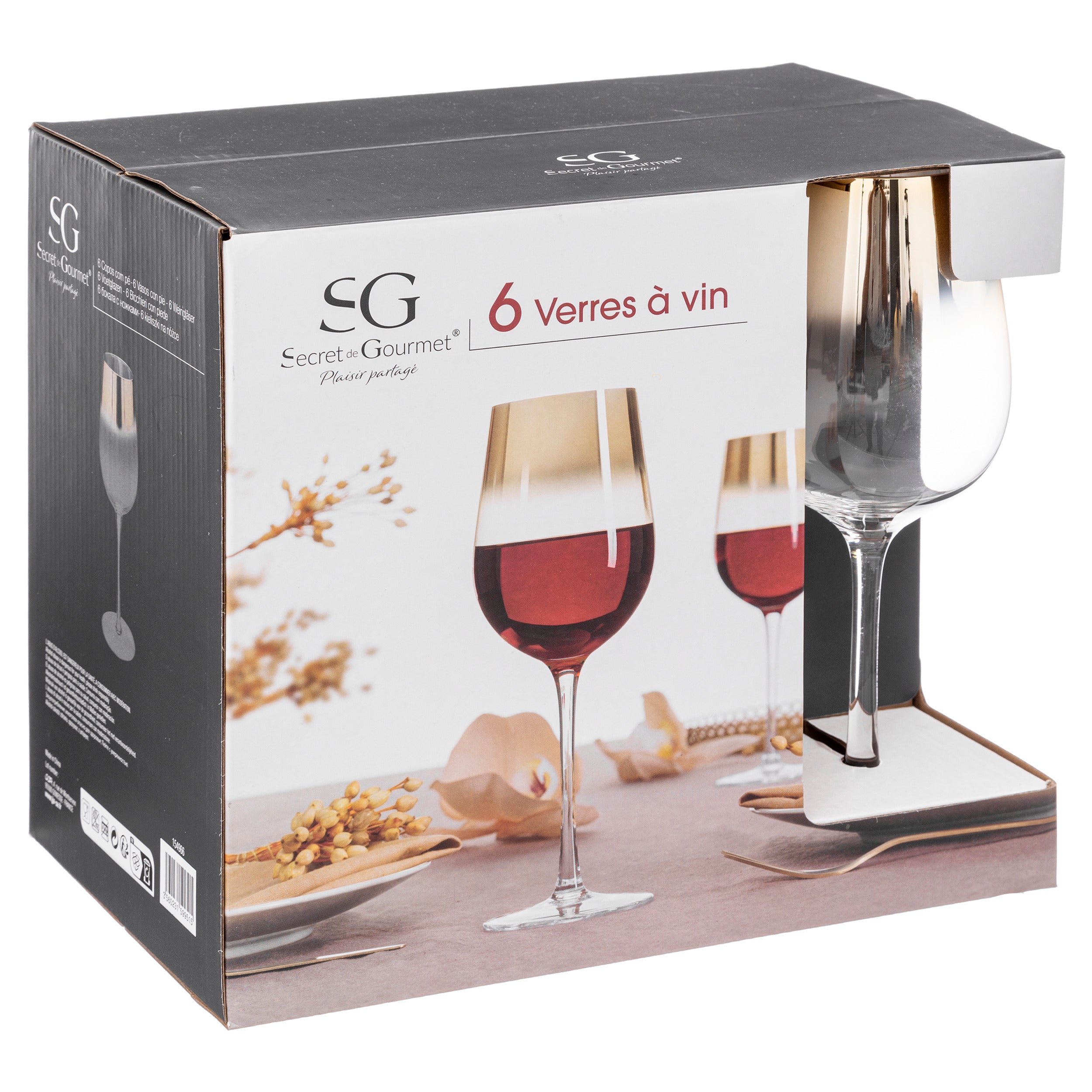 Set pahare vin set 6 arya or 38 cl - Secret de Gourmet