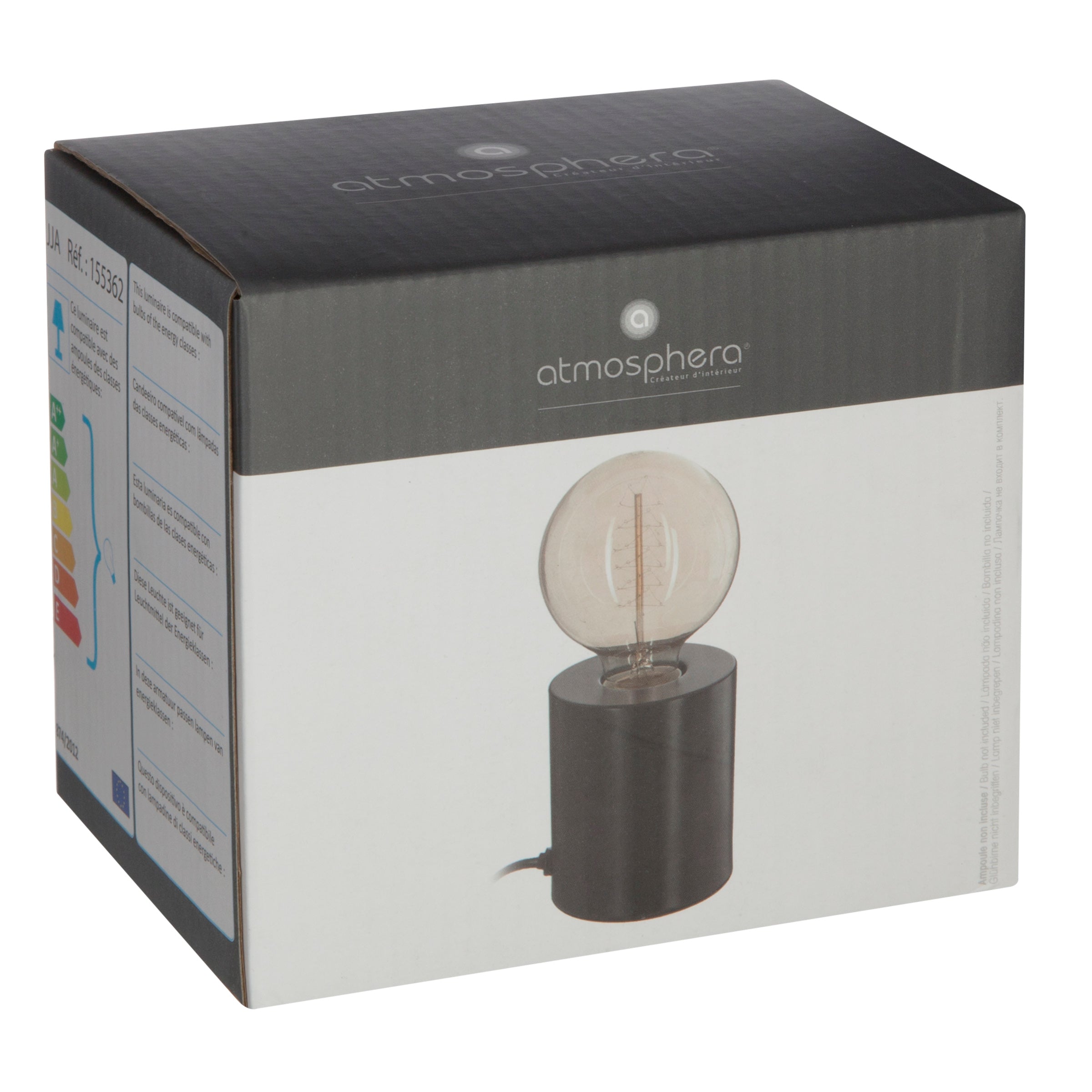Corp de iluminat, saba negru baza lampa H10,5 cm - Atmosphera