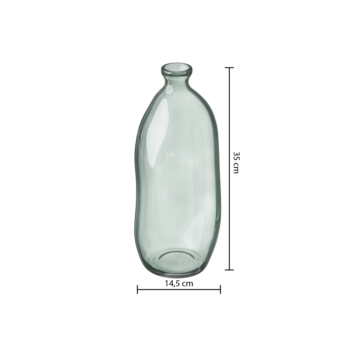 Decor pentru casa, sticla recyc clara H35 cm - Atmosphera