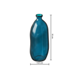 Decor pentru casa, sticla recyc albastra H35 cm - Atmosphera