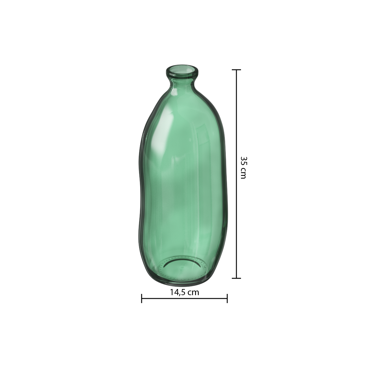 Decor pentru casa, sticla recyc sticla kaki H35 cm - Atmosphera
