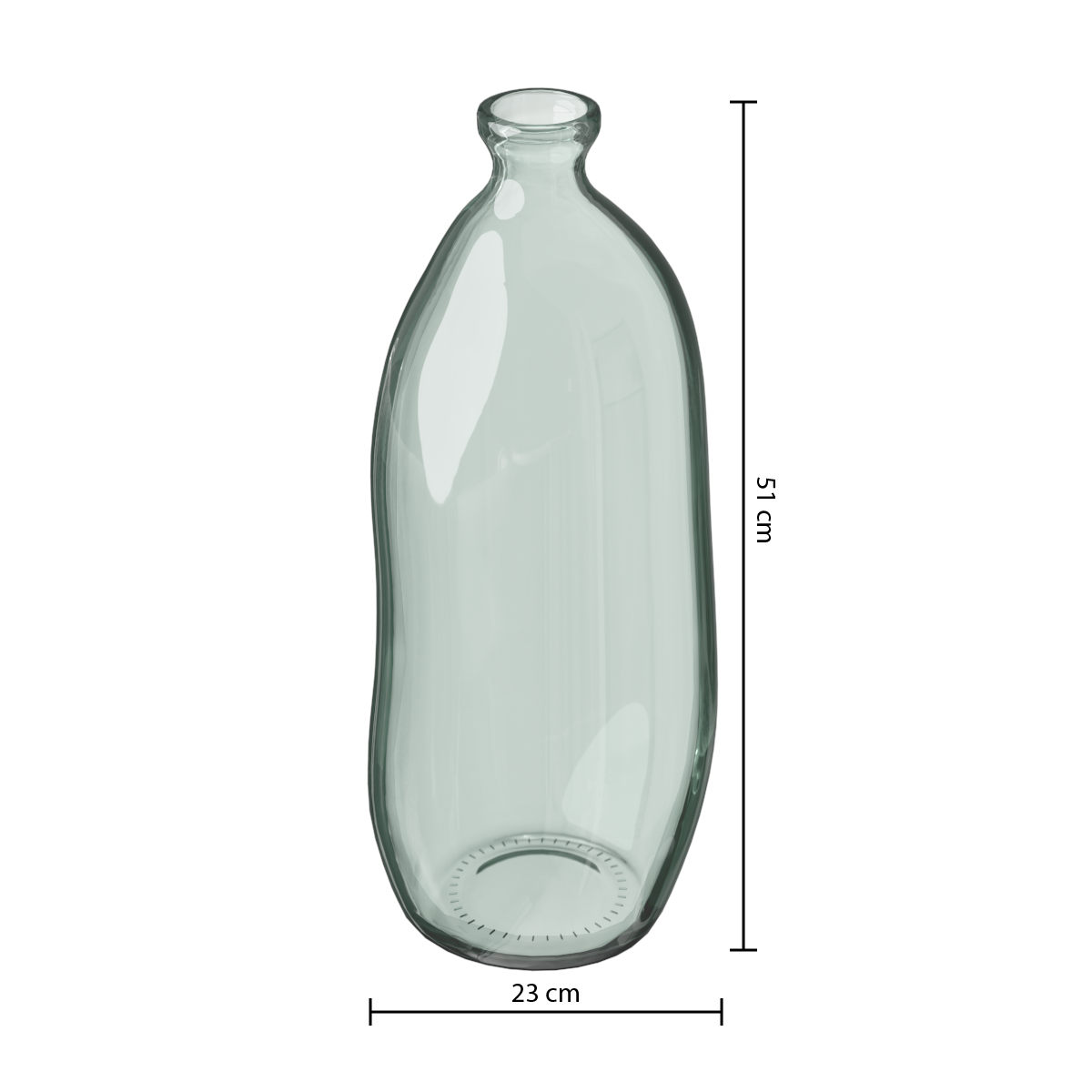 Decor pentru casa, sticla recyc clara H51 cm - Atmosphera