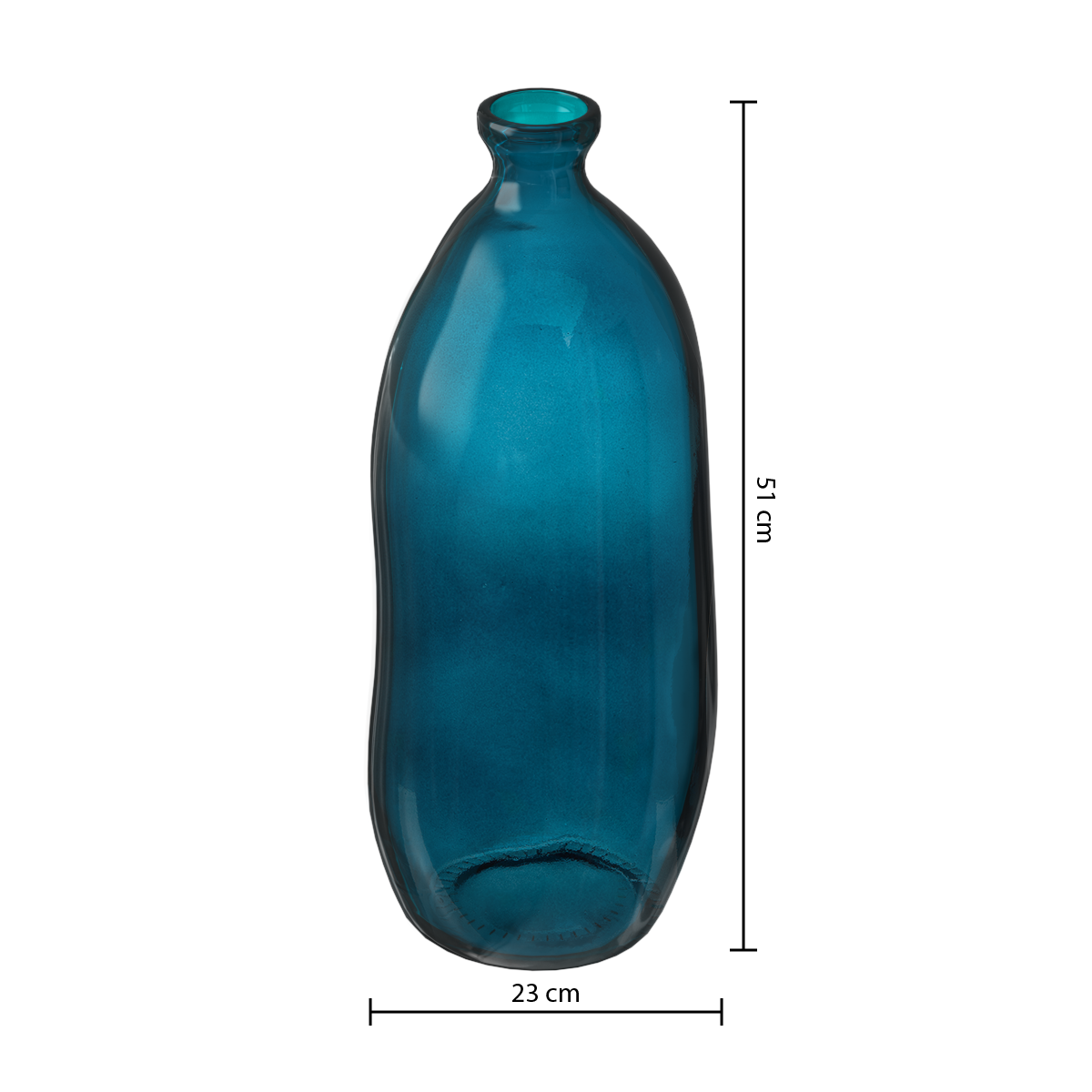 Decor pentru casa, sticla recyc albastra H51 cm - Atmosphera