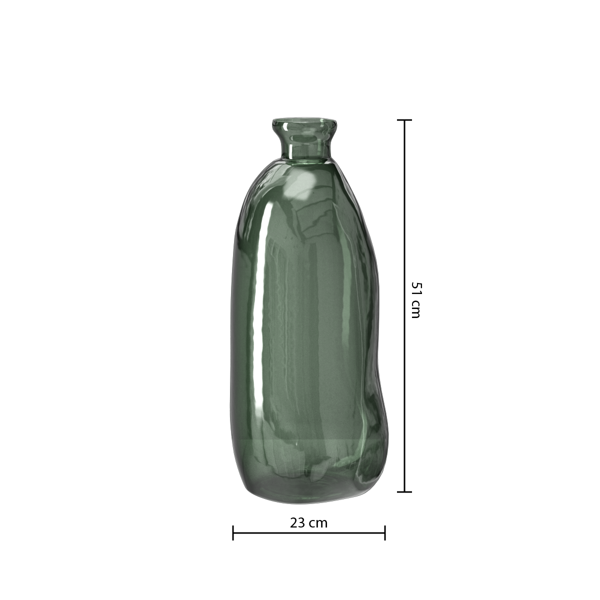 Decor pentru casa, sticla recyc sticla kaki H51 cm - Atmosphera
