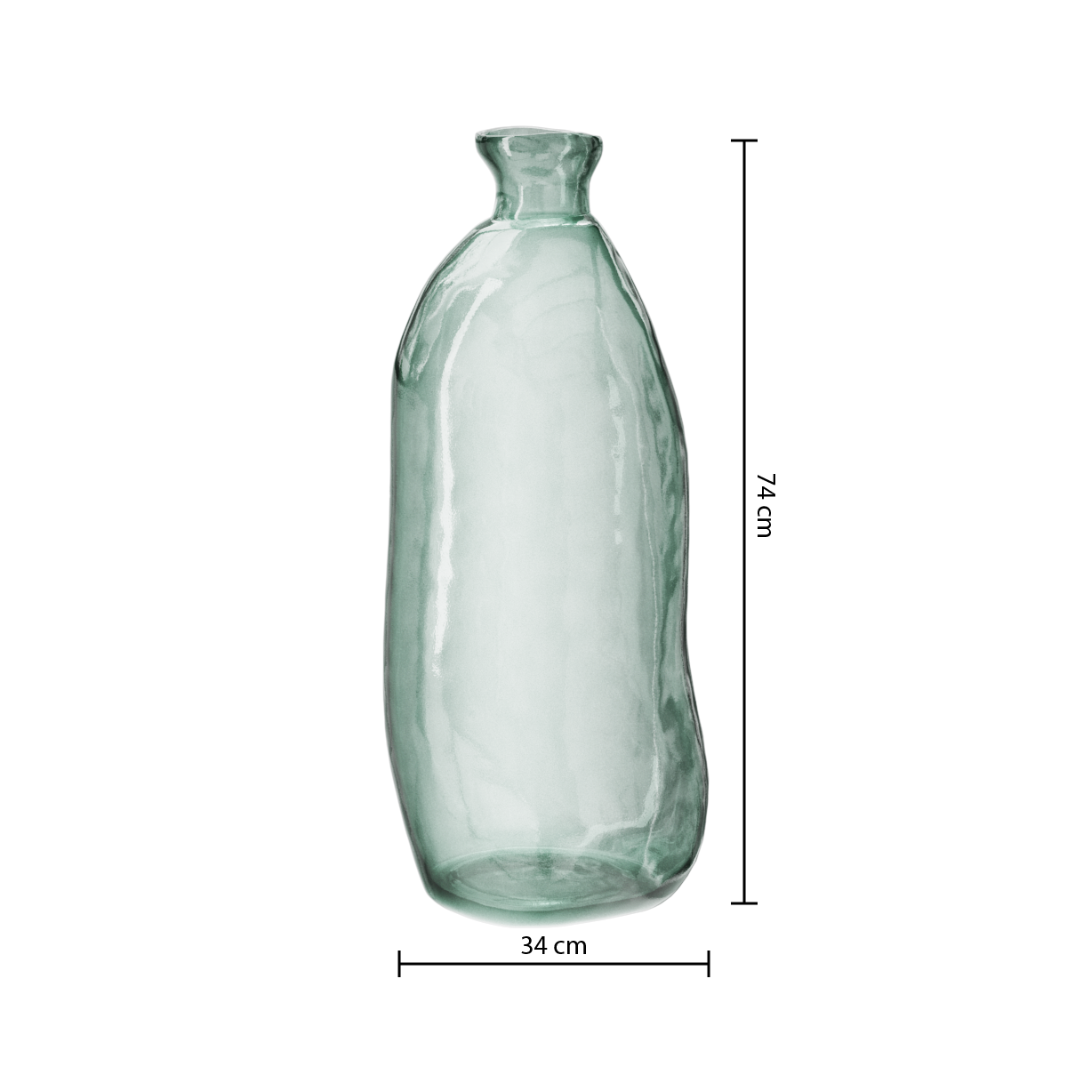 Decor pentru casa, sticla recyc clara H73 cm - Atmosphera