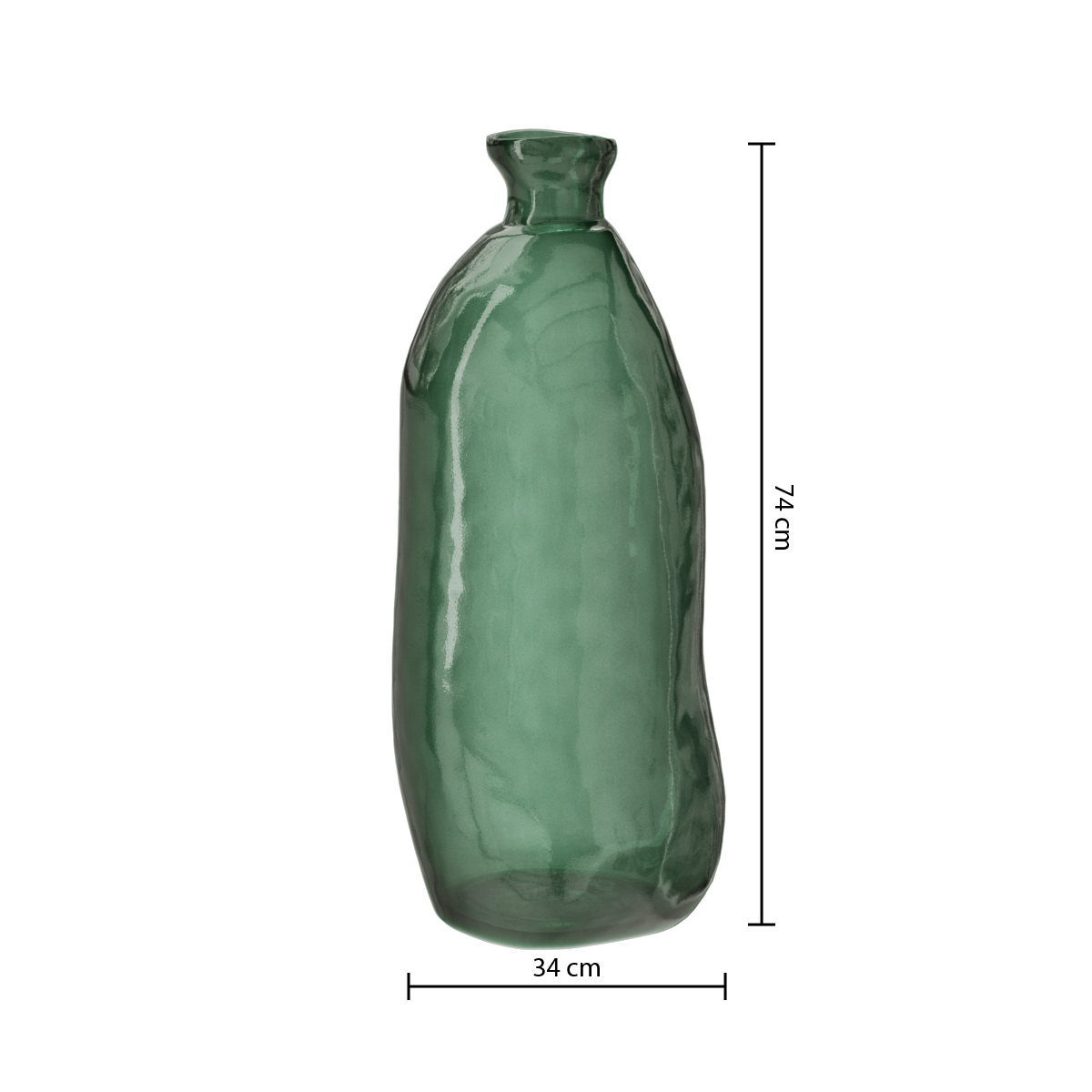 Decor pentru casa, sticla recyc sticla kaki H73 cm - Atmosphera