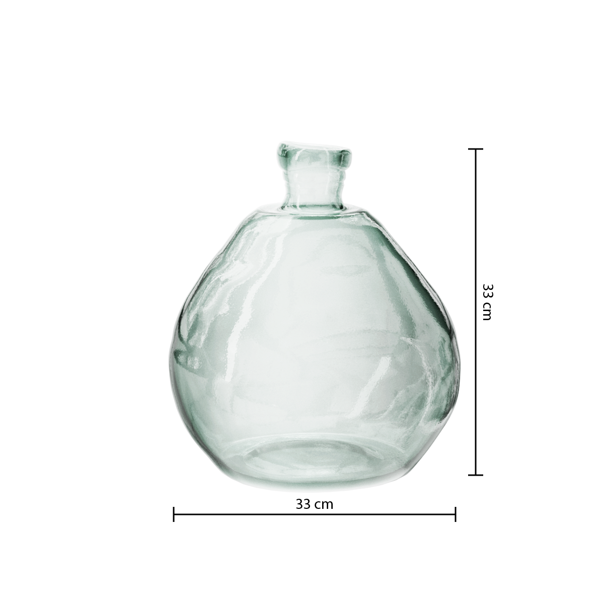 Decor pentru casa, rotund recyc sticla clara D33 cm - Atmosphera