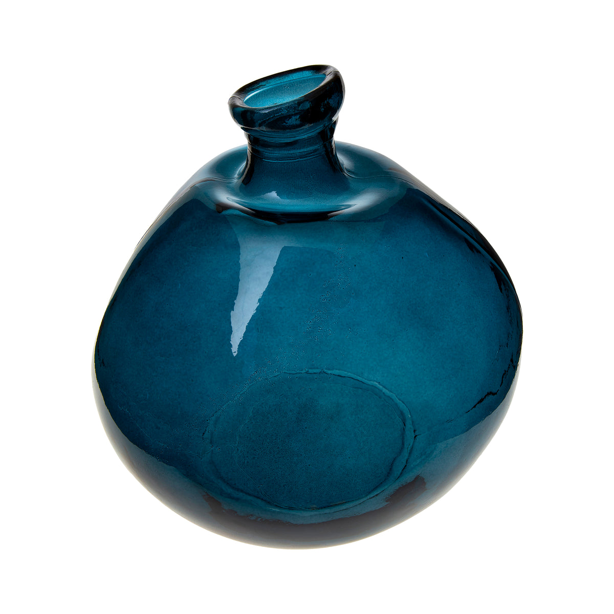 Decor pentru casa, rotund recyc sticla albastra D33 cm - Atmosphera