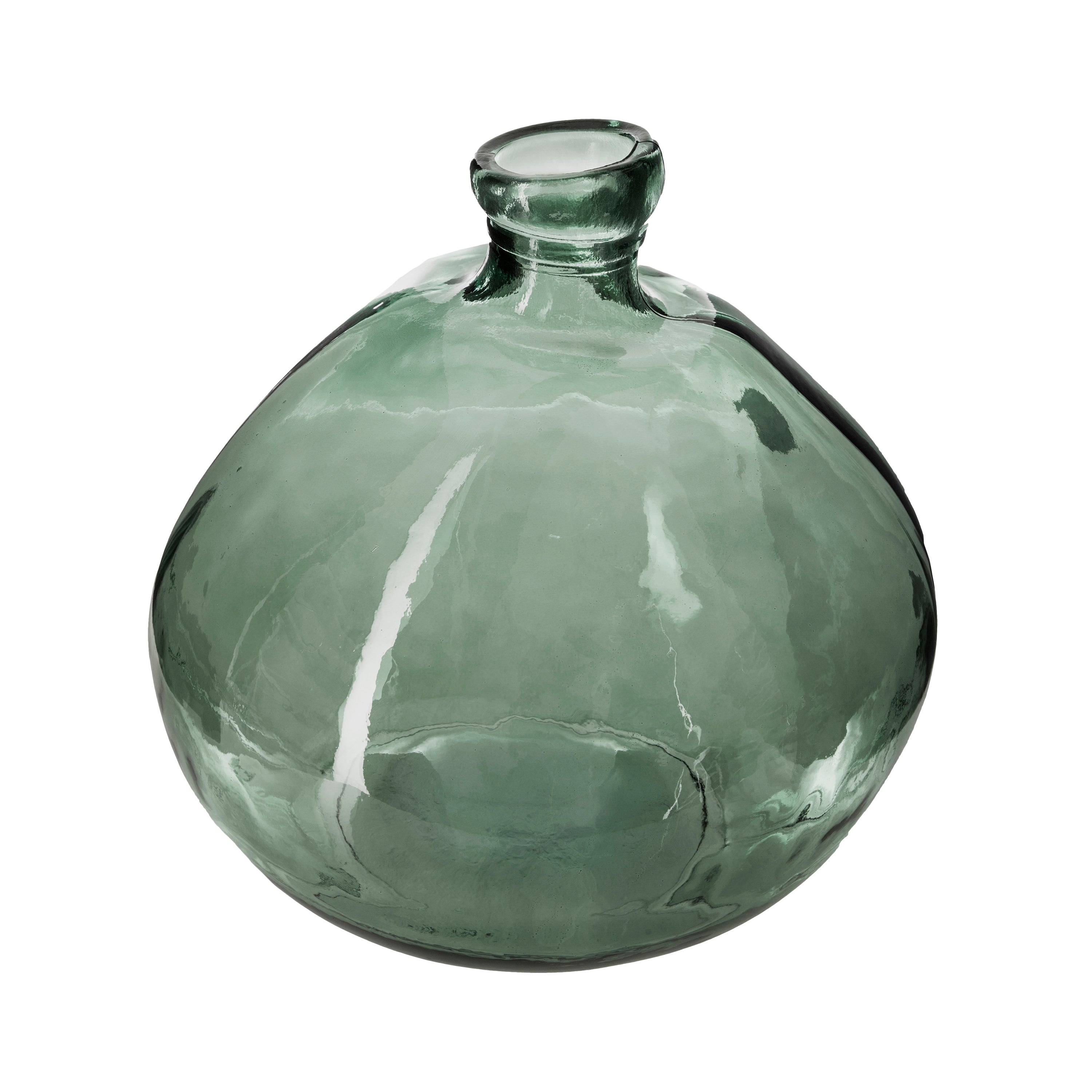 Decor pentru casa, rotund recyc sticla kaki D33 cm - Atmosphera