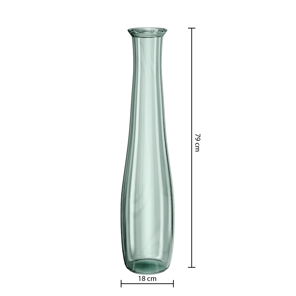 Decor pentru casa, lung recyc sticla clara H80 cm - Atmosphera