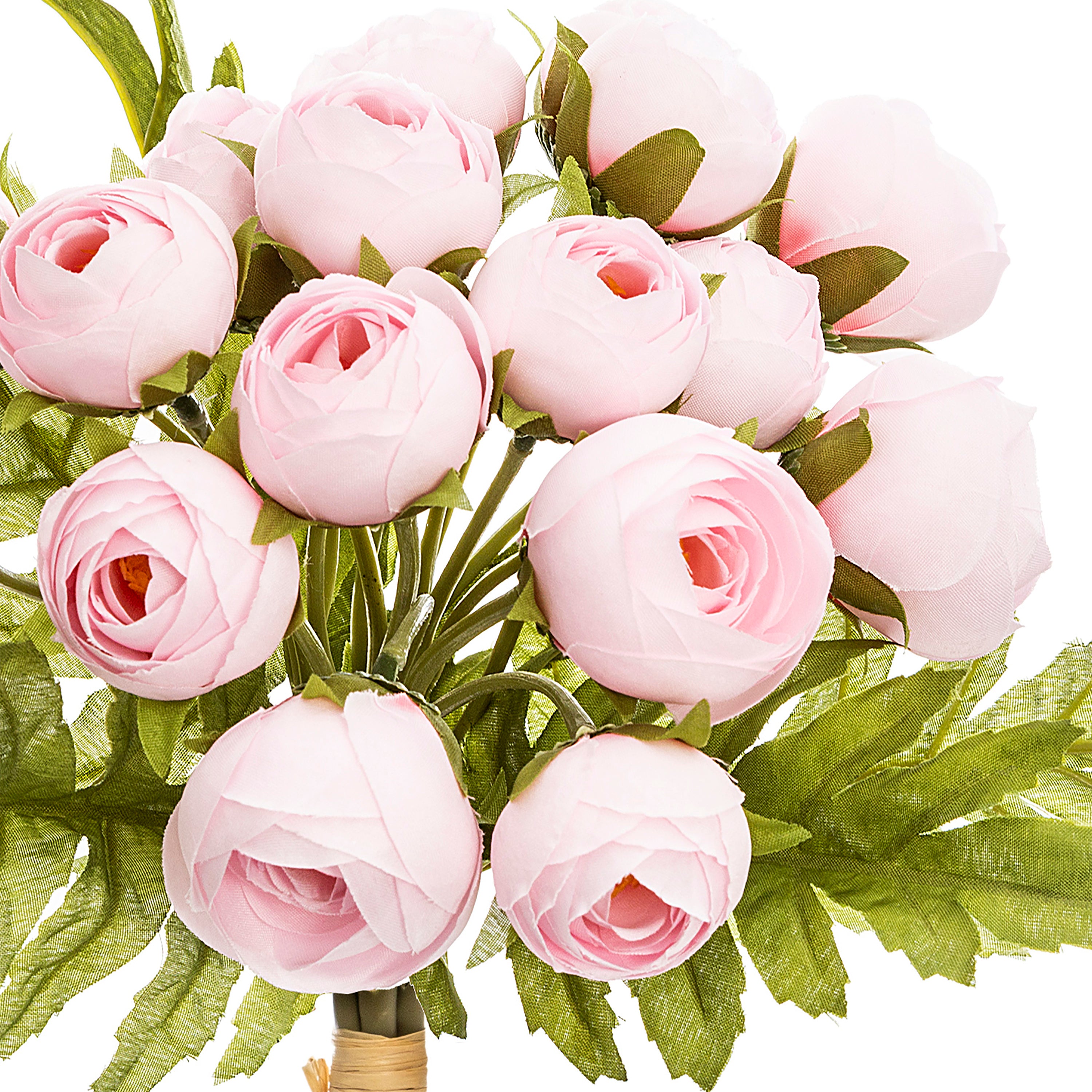 Floare decorativa, 18 camelii mini roz H30 cm - Atmosphera