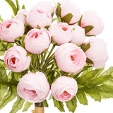 Floare decorativa, 18 camelii mini roz H30 cm - Atmosphera