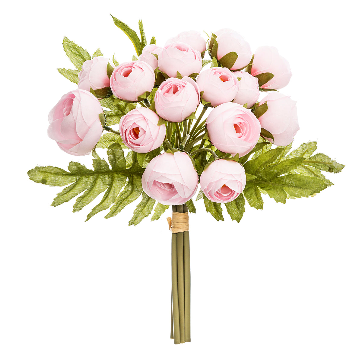 Floare decorativa, 18 camelii mini roz H30 cm - Atmosphera