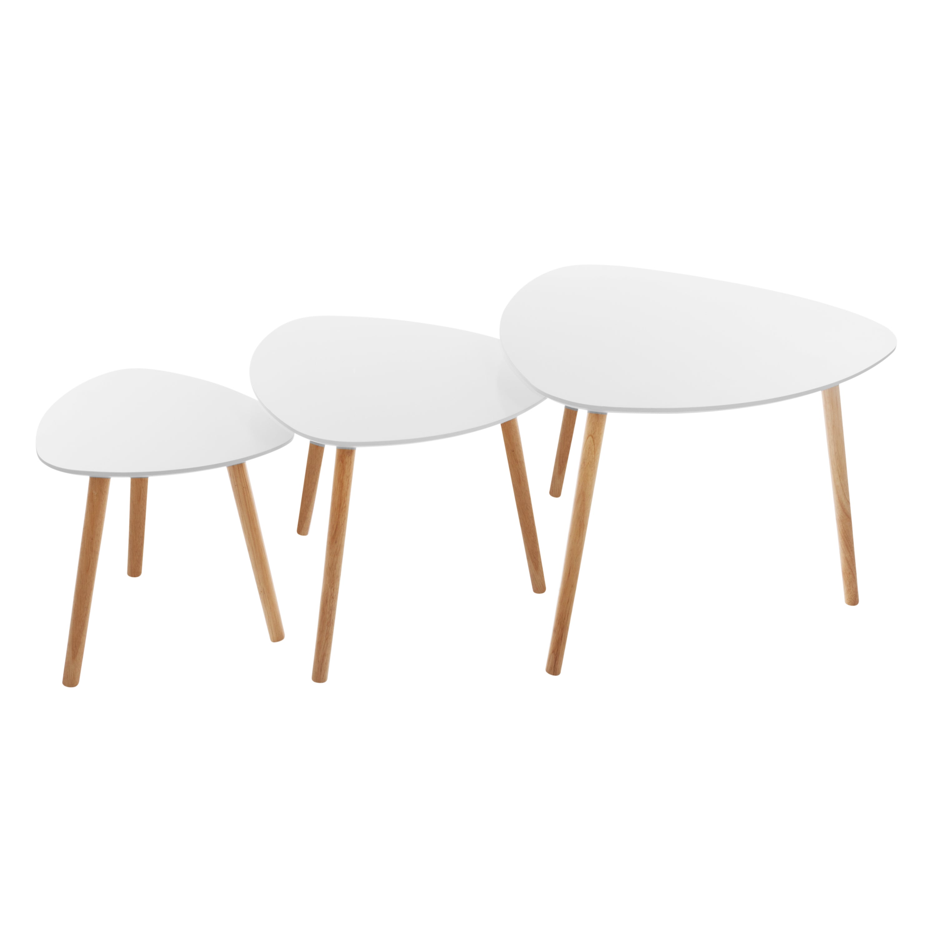 Mobilier interior, masuta laterala alb mileo set 3 buc - Atmosphera
