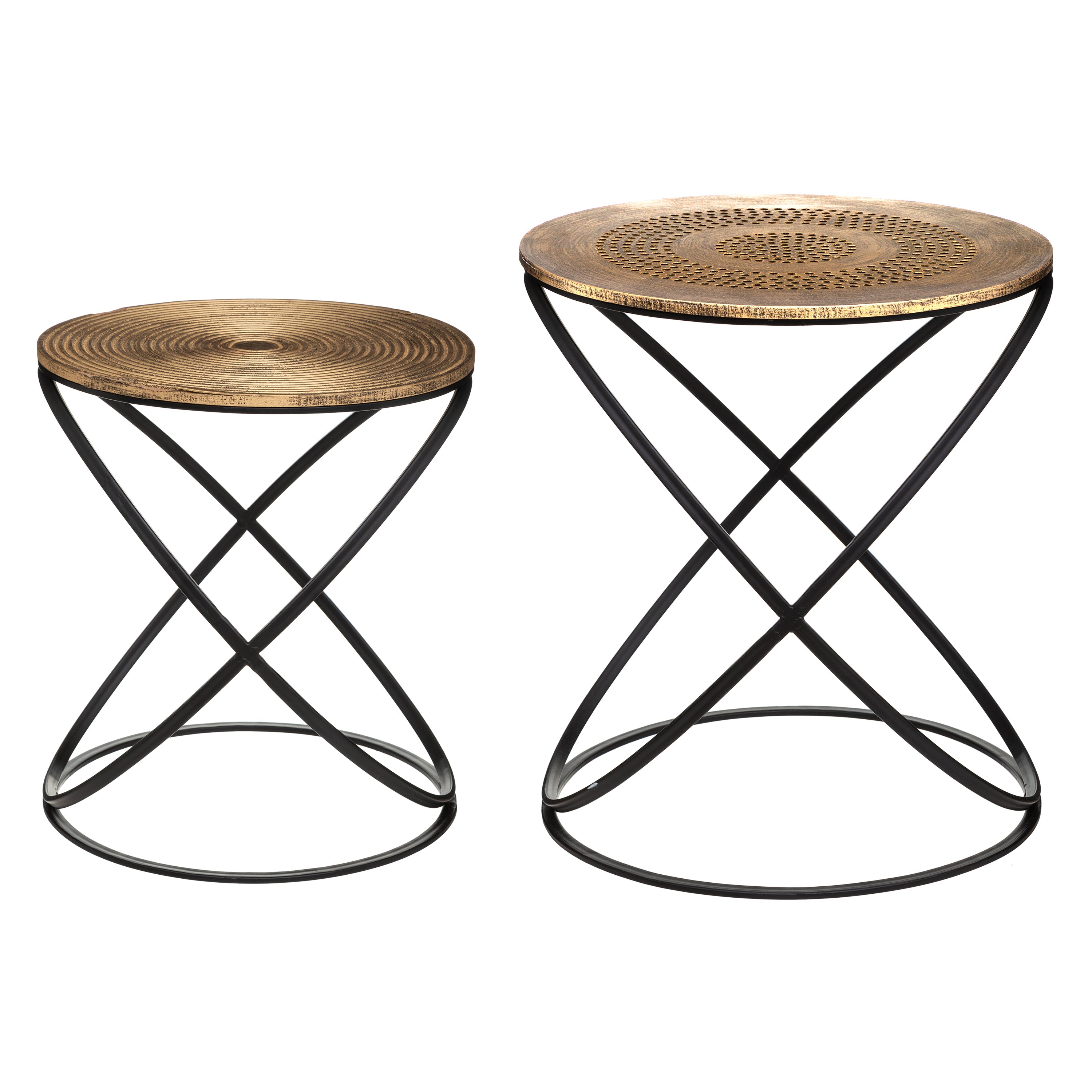 Mobilier interior, masa laterala etnik cupru set 2 buc - Atmosphera