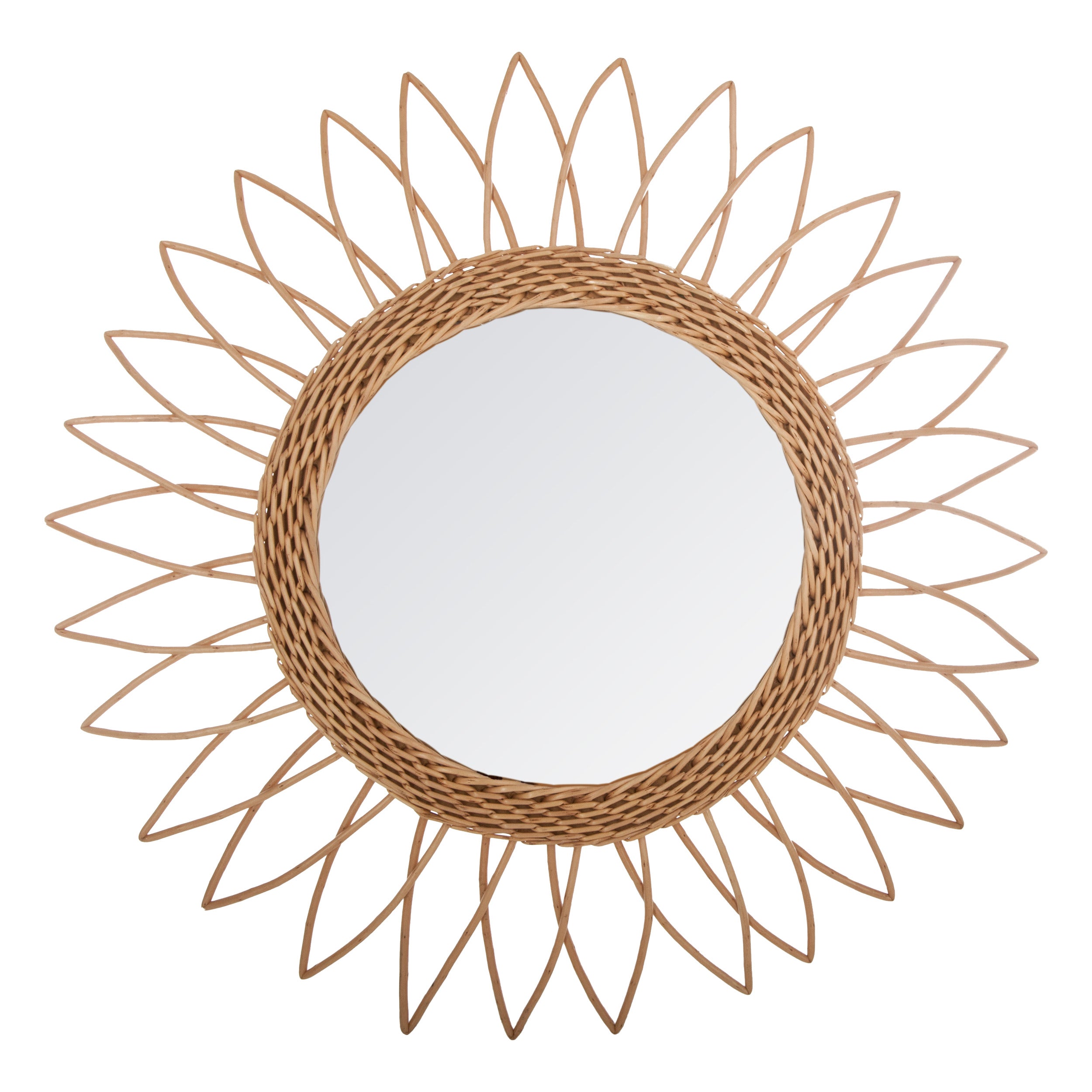 Decoratiune de perete, oglinda ratan soare yasmina D50 cm - Atmosphera