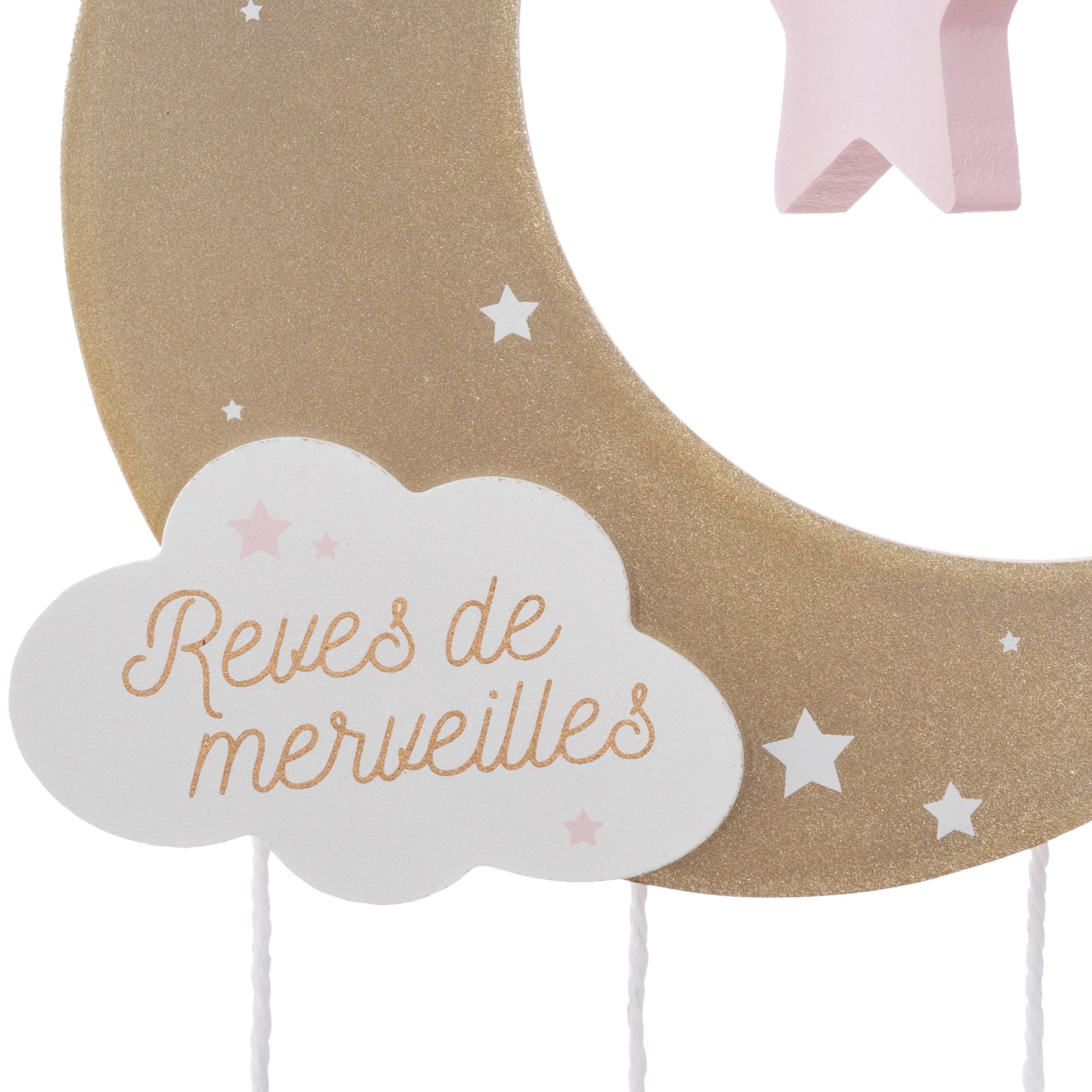 Decoratiune copii, deco suspendat luna roz - Atmosphera For Kids