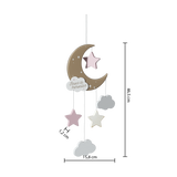 Decoratiune copii, deco suspendat luna roz - Atmosphera For Kids