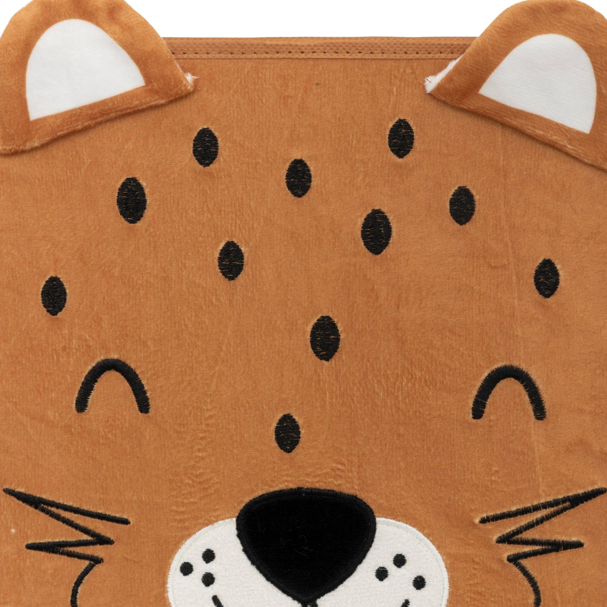 Decoratiune copii, depozitare catifea leopard 29 x 29 cm - Atmosphera For Kids
