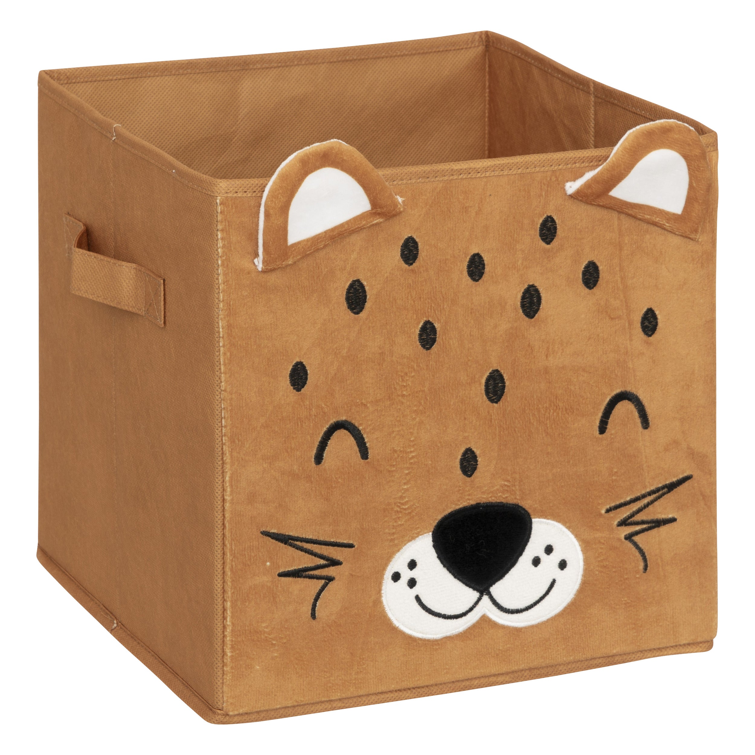 Decoratiune copii, depozitare catifea leopard 29 x 29 cm - Atmosphera For Kids