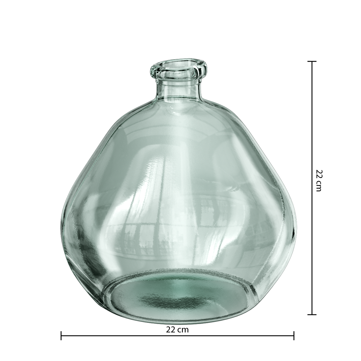 Pahar rotund sticla reciclata transparent D21 cm - Atmosphera