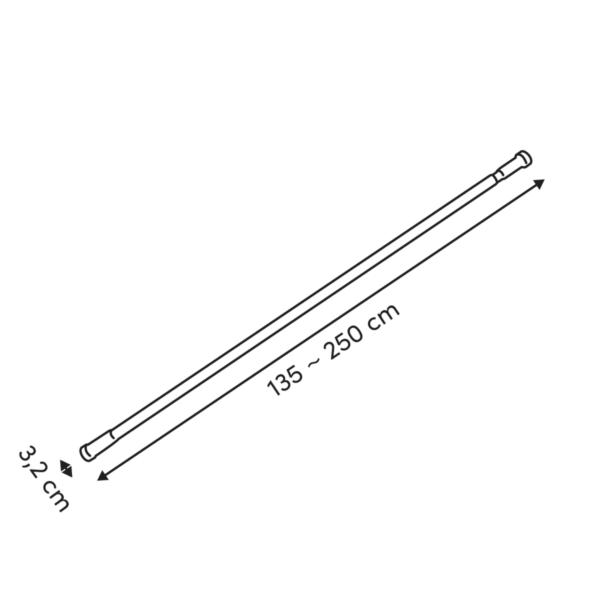 Bara perdea dus inox 135 x 250 cm - Five