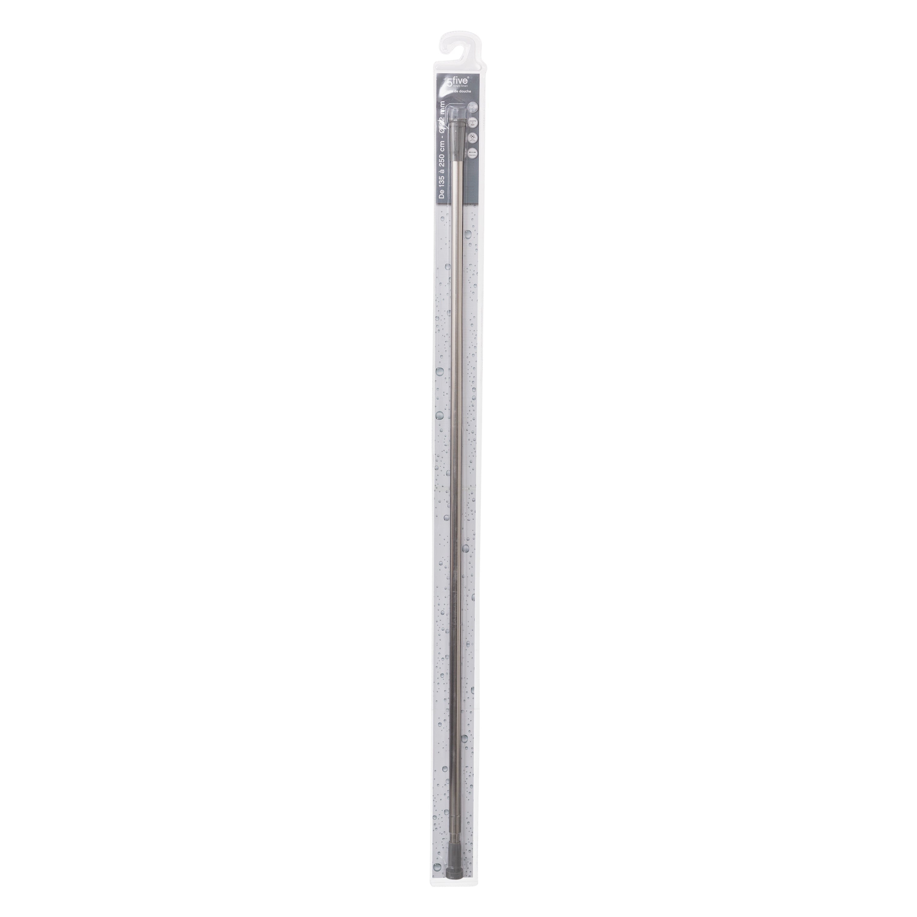 Bara perdea dus inox 135 x 250 cm - Five