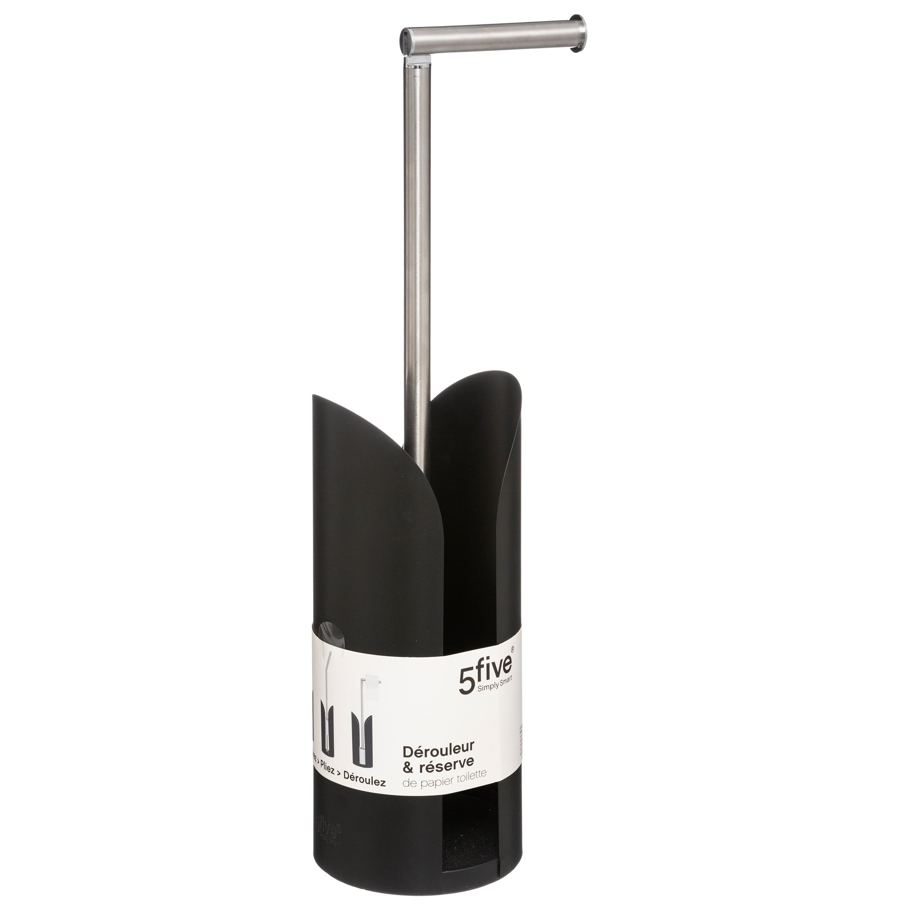 Suport hartie toaleta flex negru color - Five
