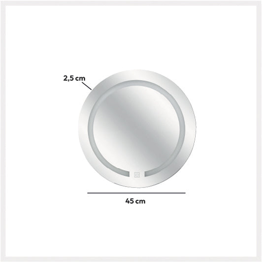 Oglinda LED de perete rotunda D45 cm - Five