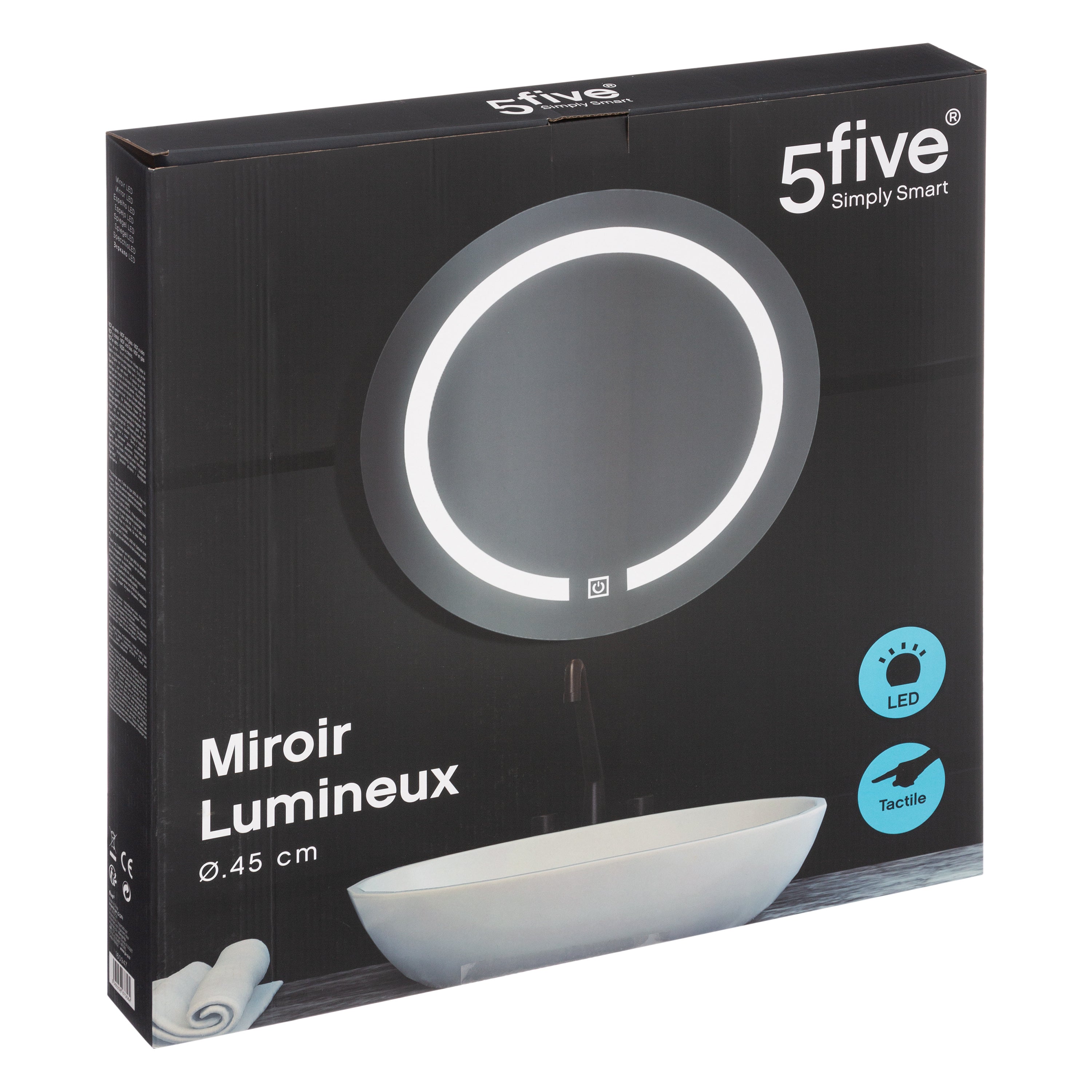 Oglinda LED de perete rotunda D45 cm - Five