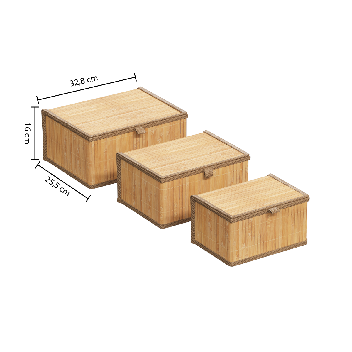 Set 3 cosuri bambus natural - Five