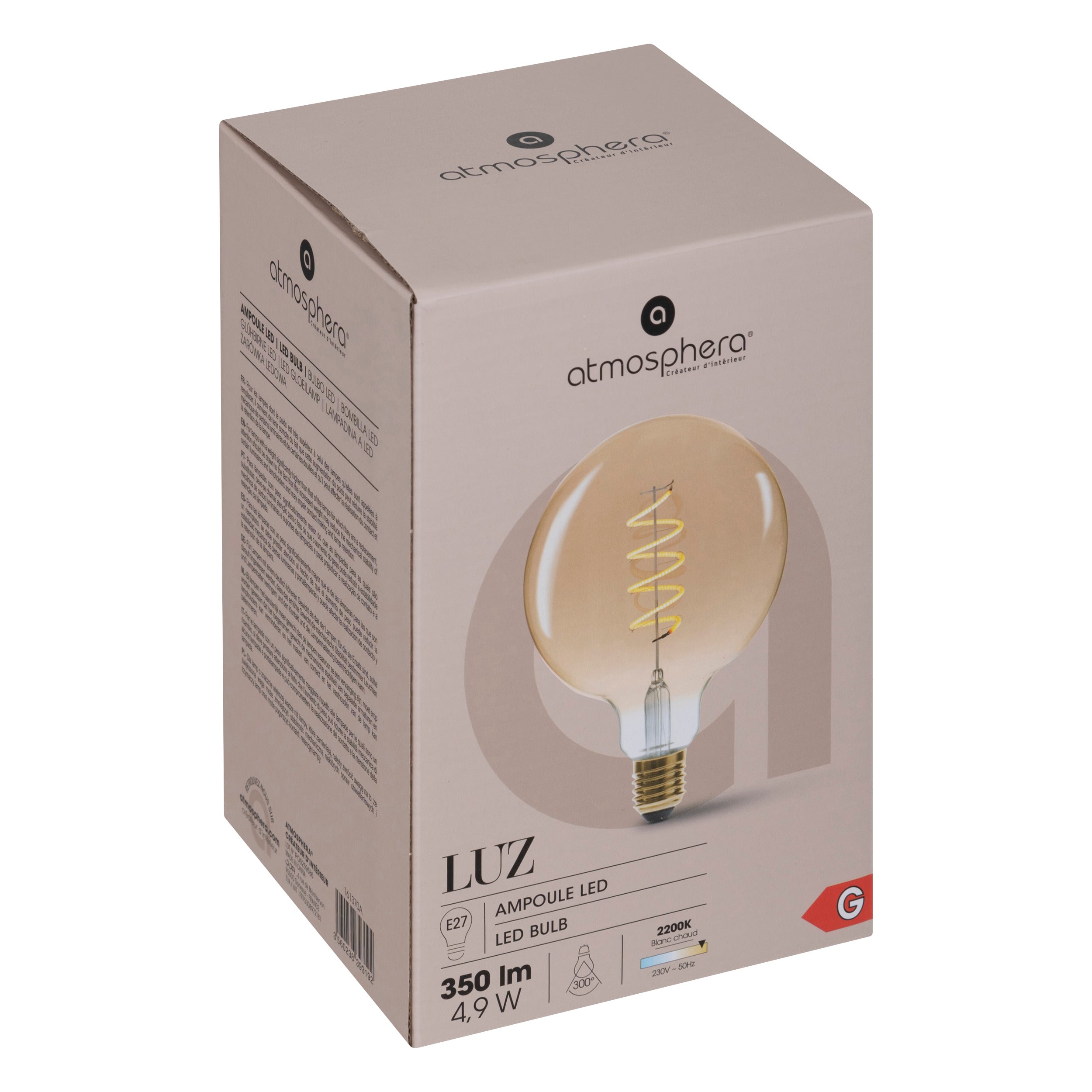 Corp de iluminat, bec glob amb rasucit LED g125 - Atmosphera