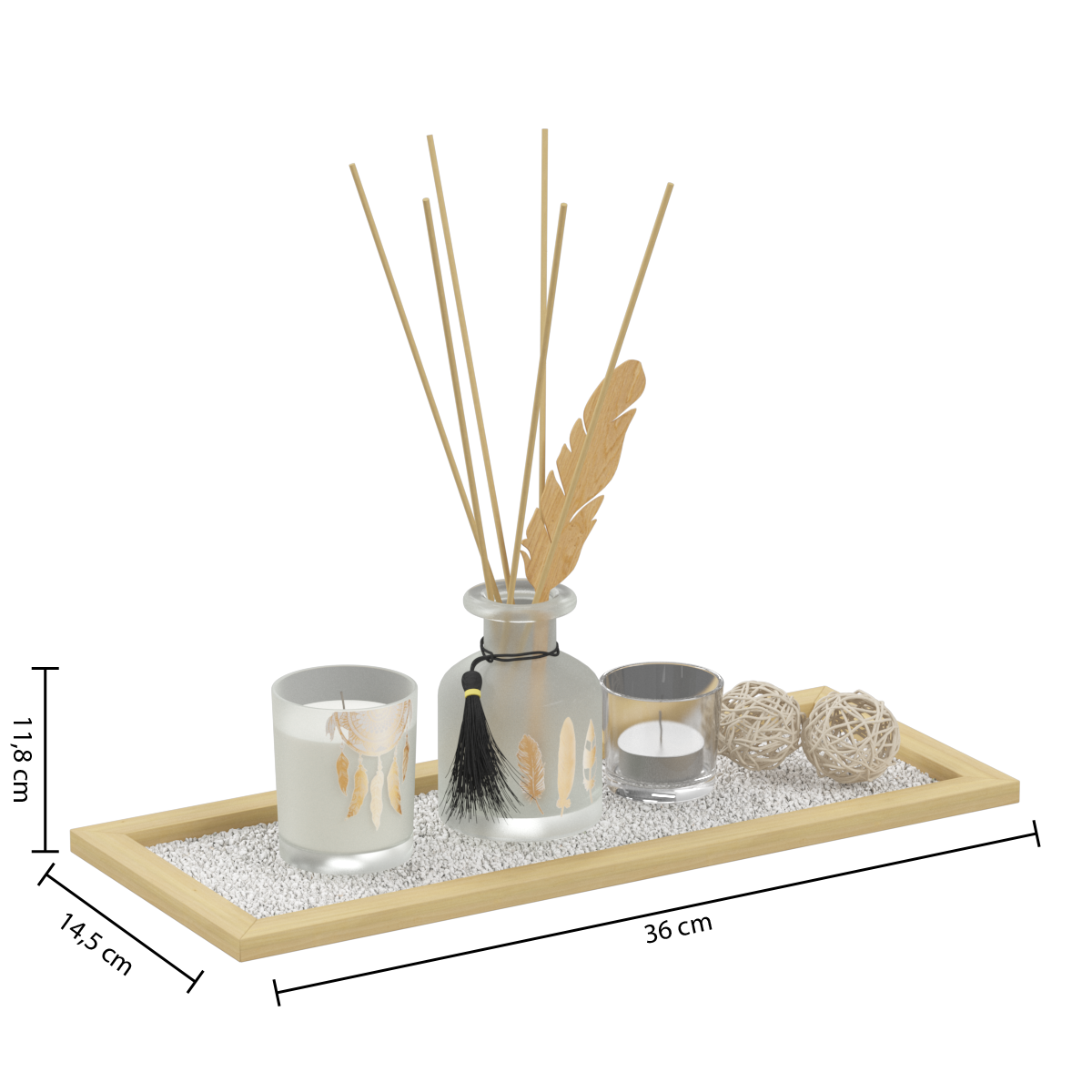 Set parfumat "Plume" - Lemn de gaiac, 36x14,5 cm - Atmosphera