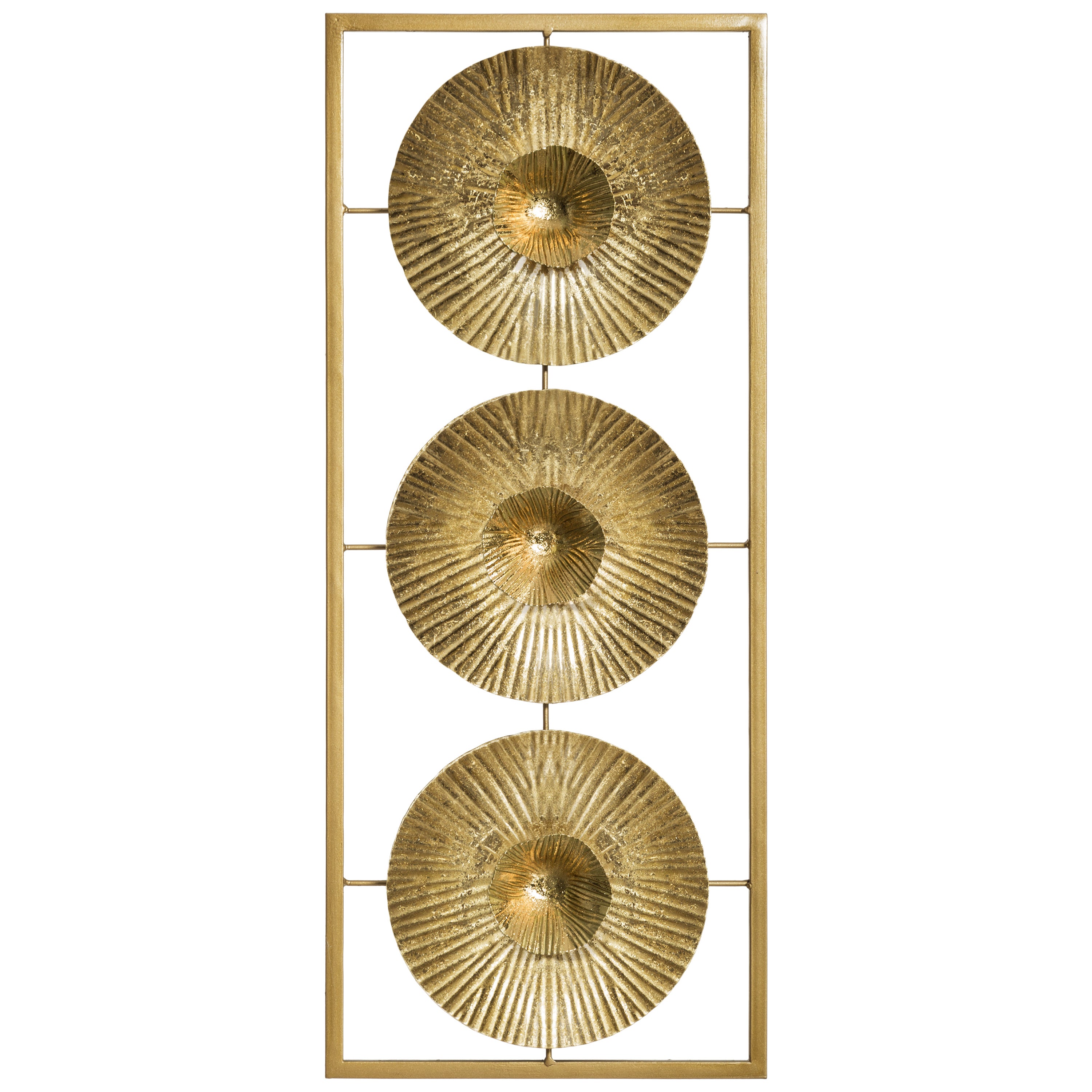 Decoratiune de perete, deco perete metal auriu iva 25 x 61 cm - Atmosphera