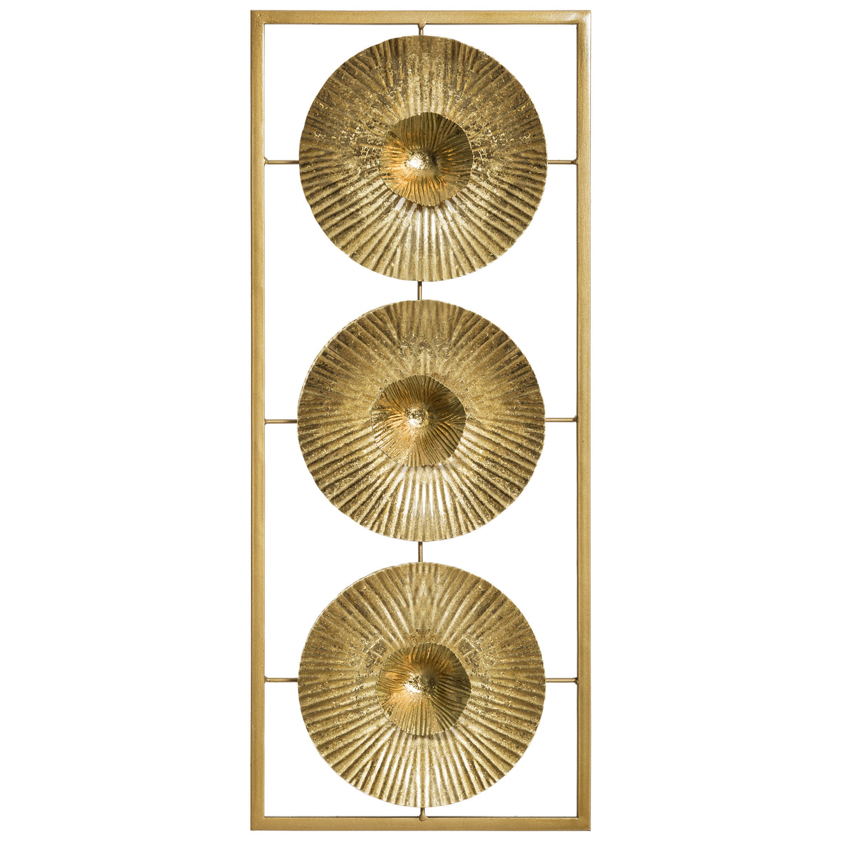 Decoratiune de perete, deco perete metal auriu iva 25 x 61 cm - Atmosphera