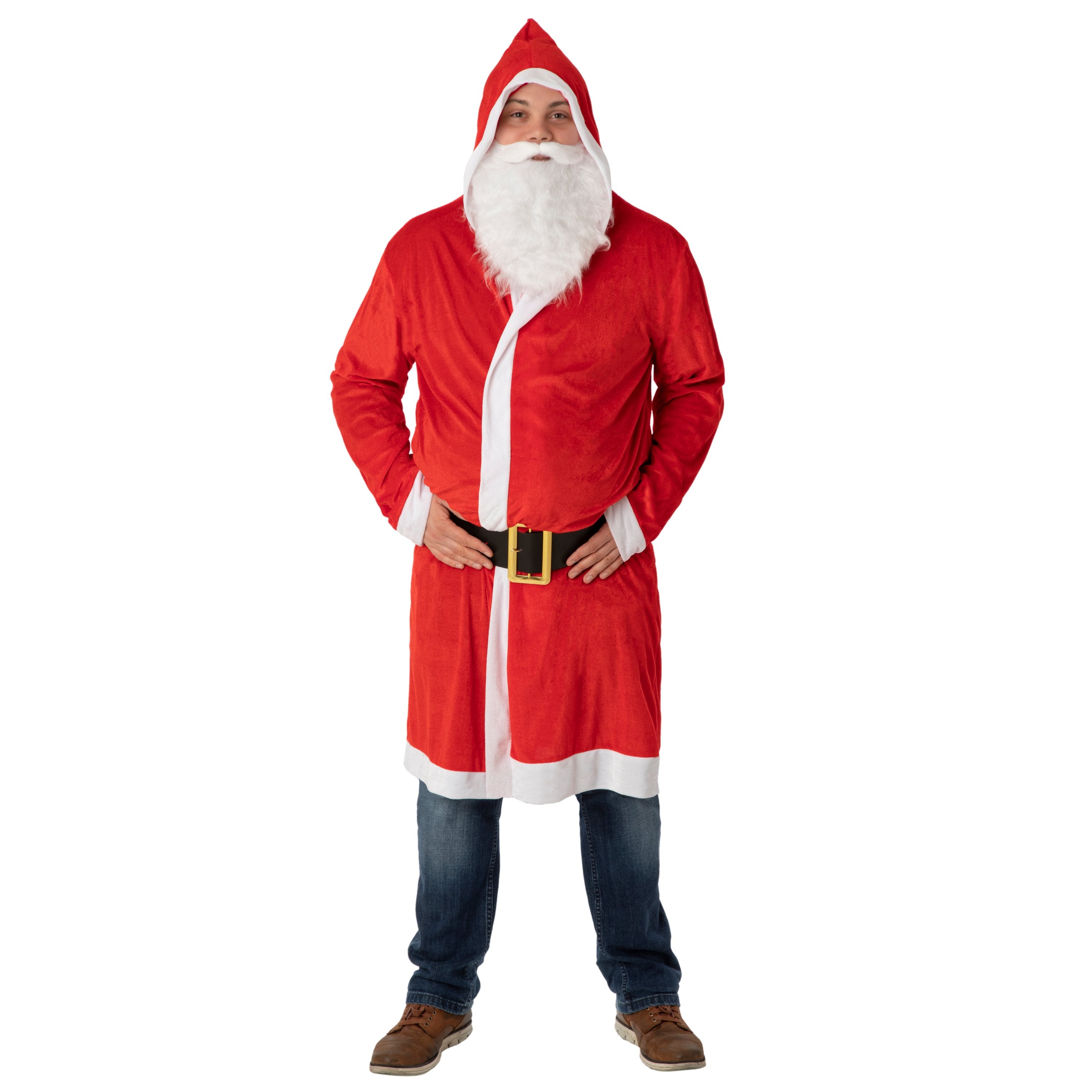 Costum Mos Craciun barbati, catifea, 3 piese | Atmosphera