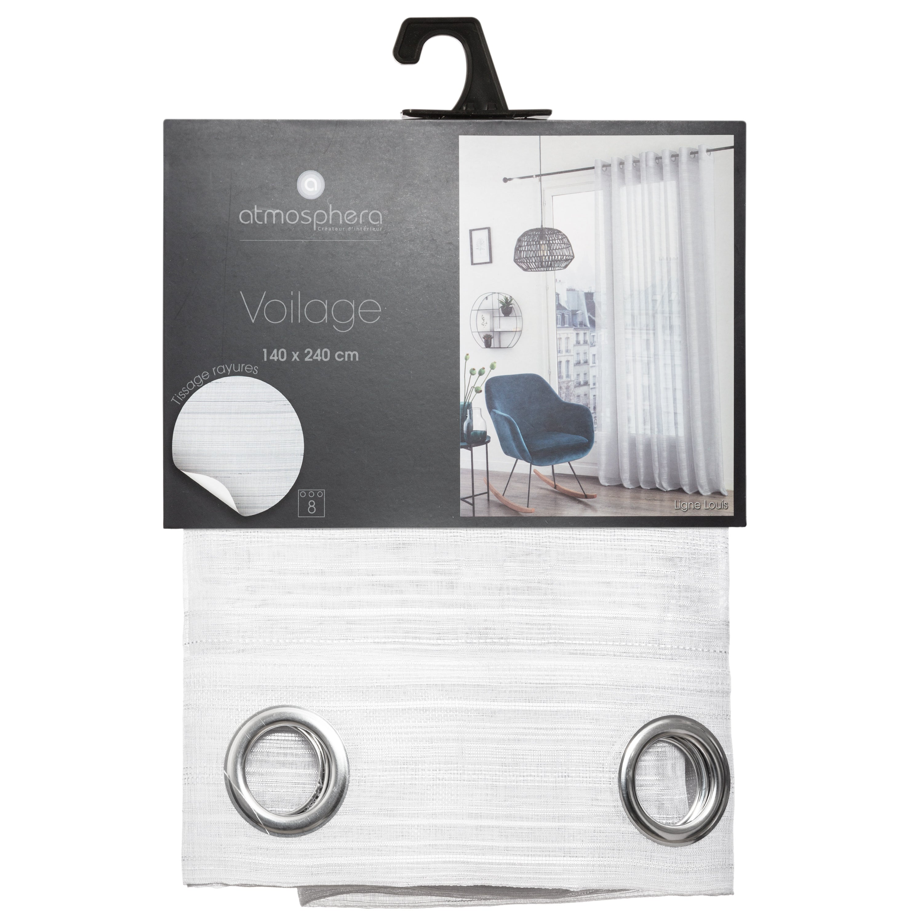 Perdea plasa louis alb 140 x 240 cm - Atmosphera