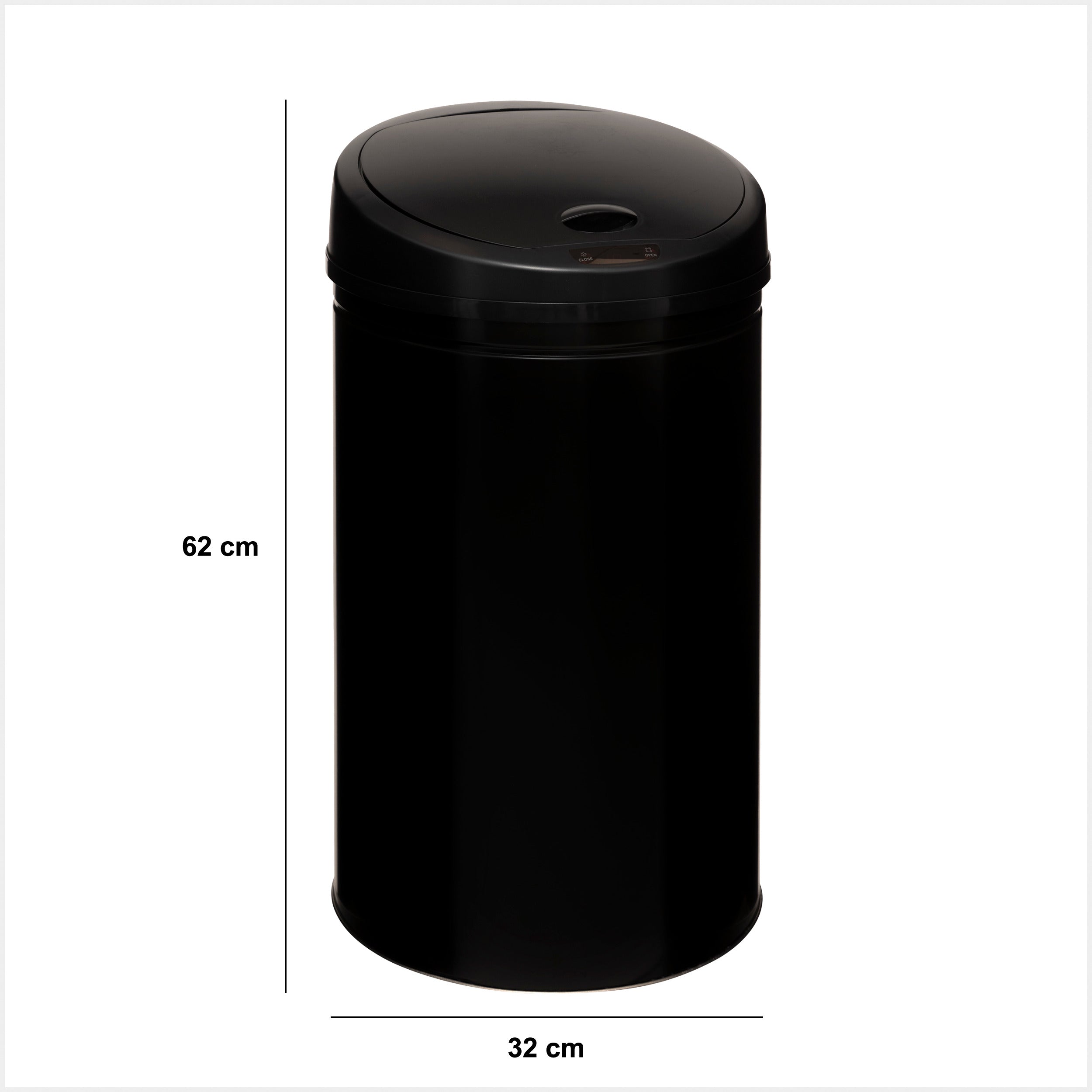 42 l metal dustbin sensor negru