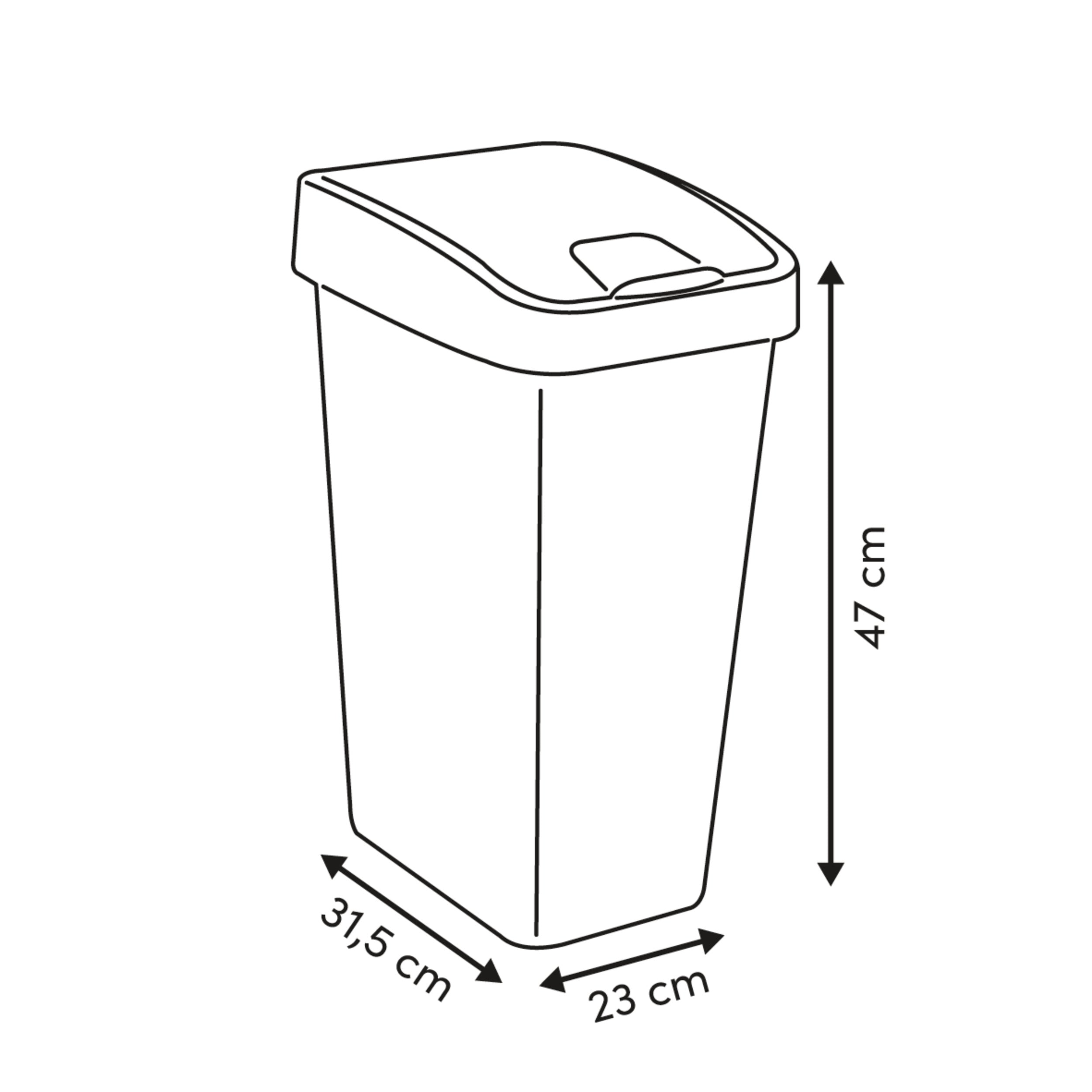 Cos gunoi 2deschideri plastic 25 l - Five