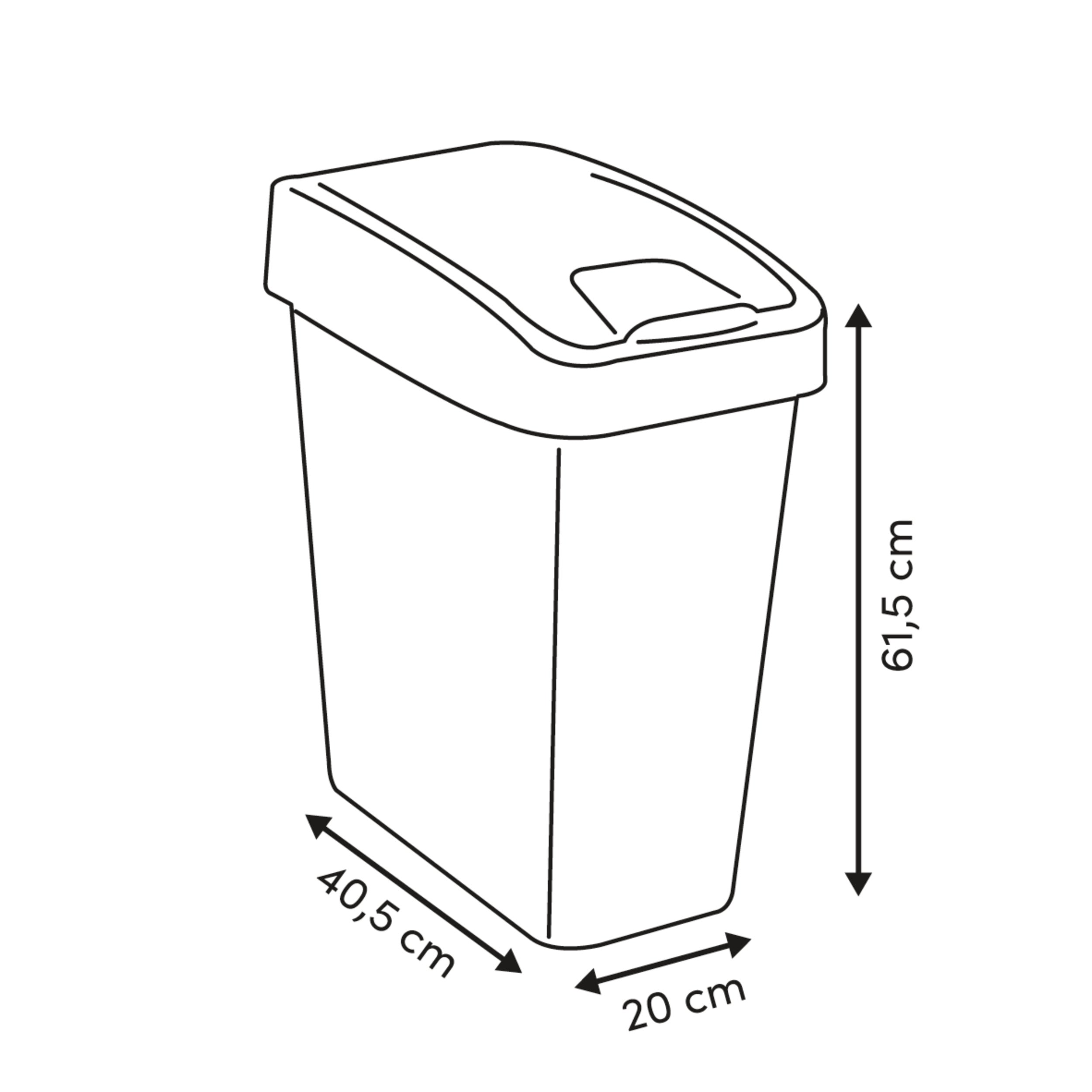 Cos gunoi 2deschideri plastic 45 l - Five