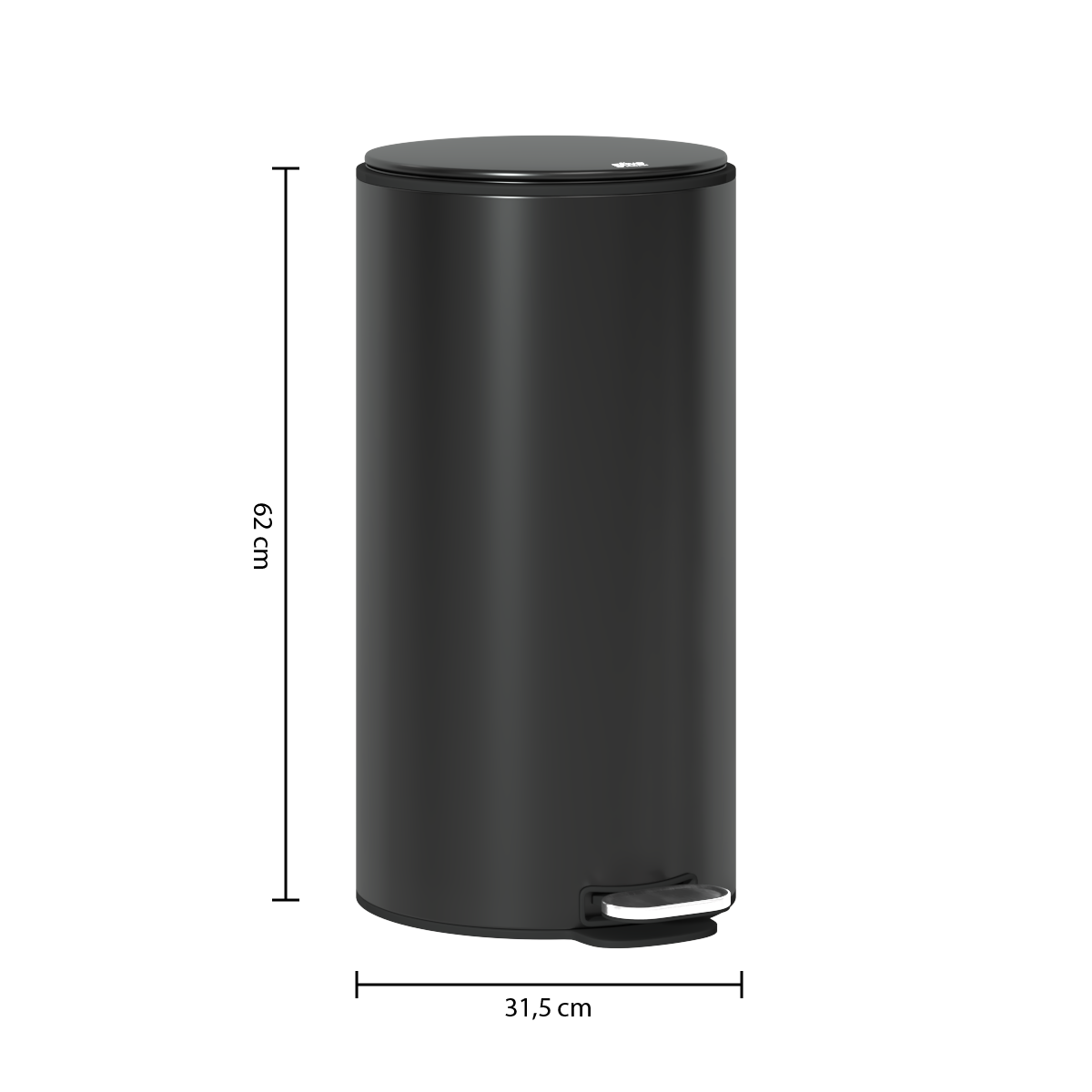 Cos gunoi metal 30 l negru delta - Five